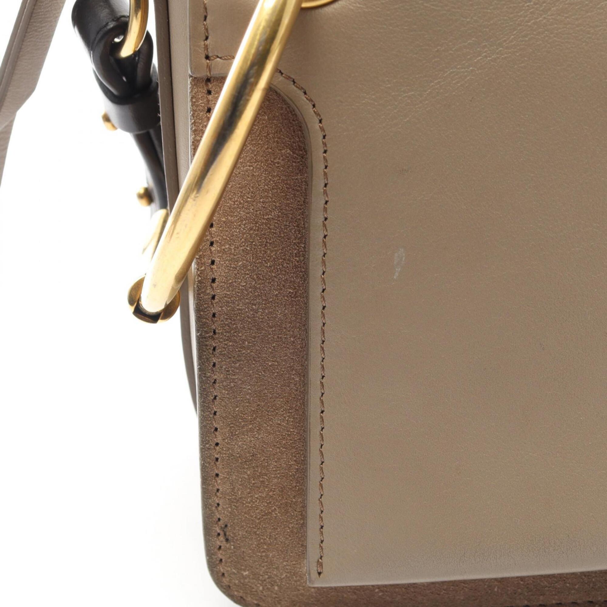 Chloé Beige Leather Suede Handbag Shoulder Bag (Pre-Owned)