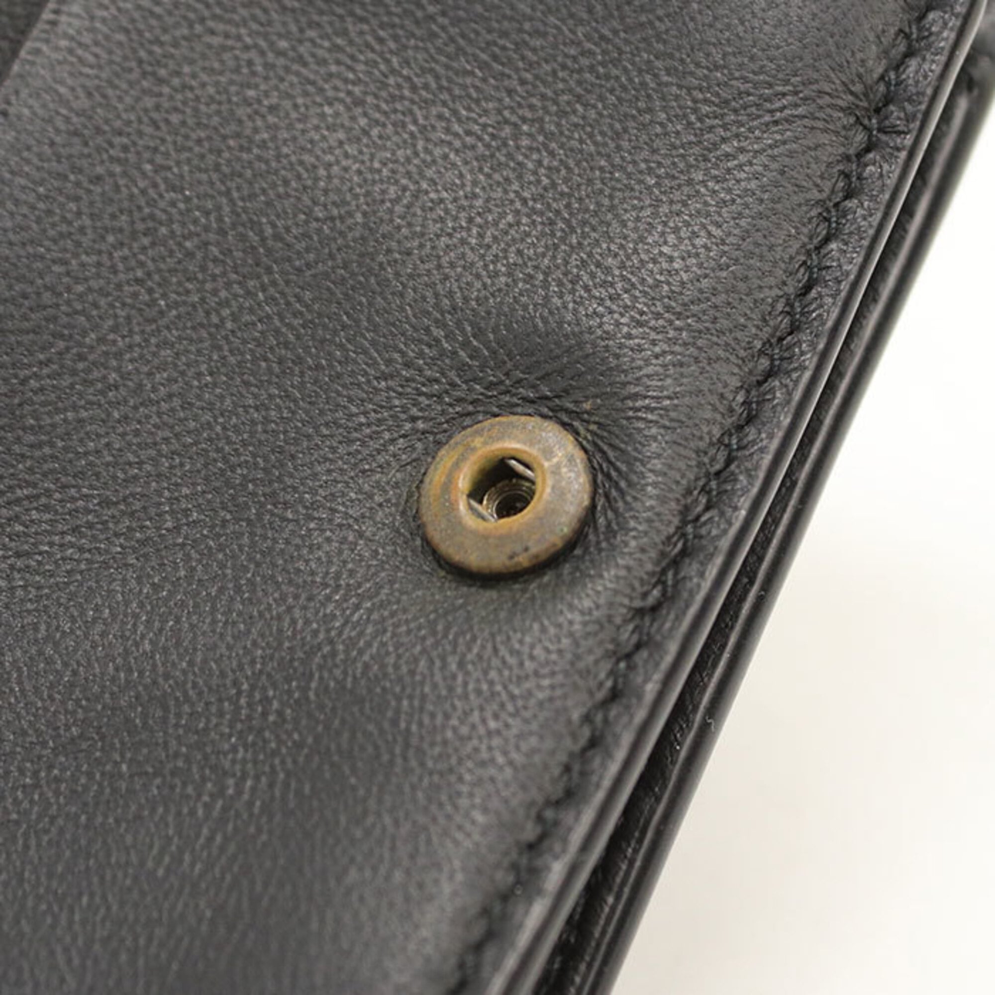 Bottega Veneta Black Leather Wallet (Bi-Fold) (Pre-Owned)