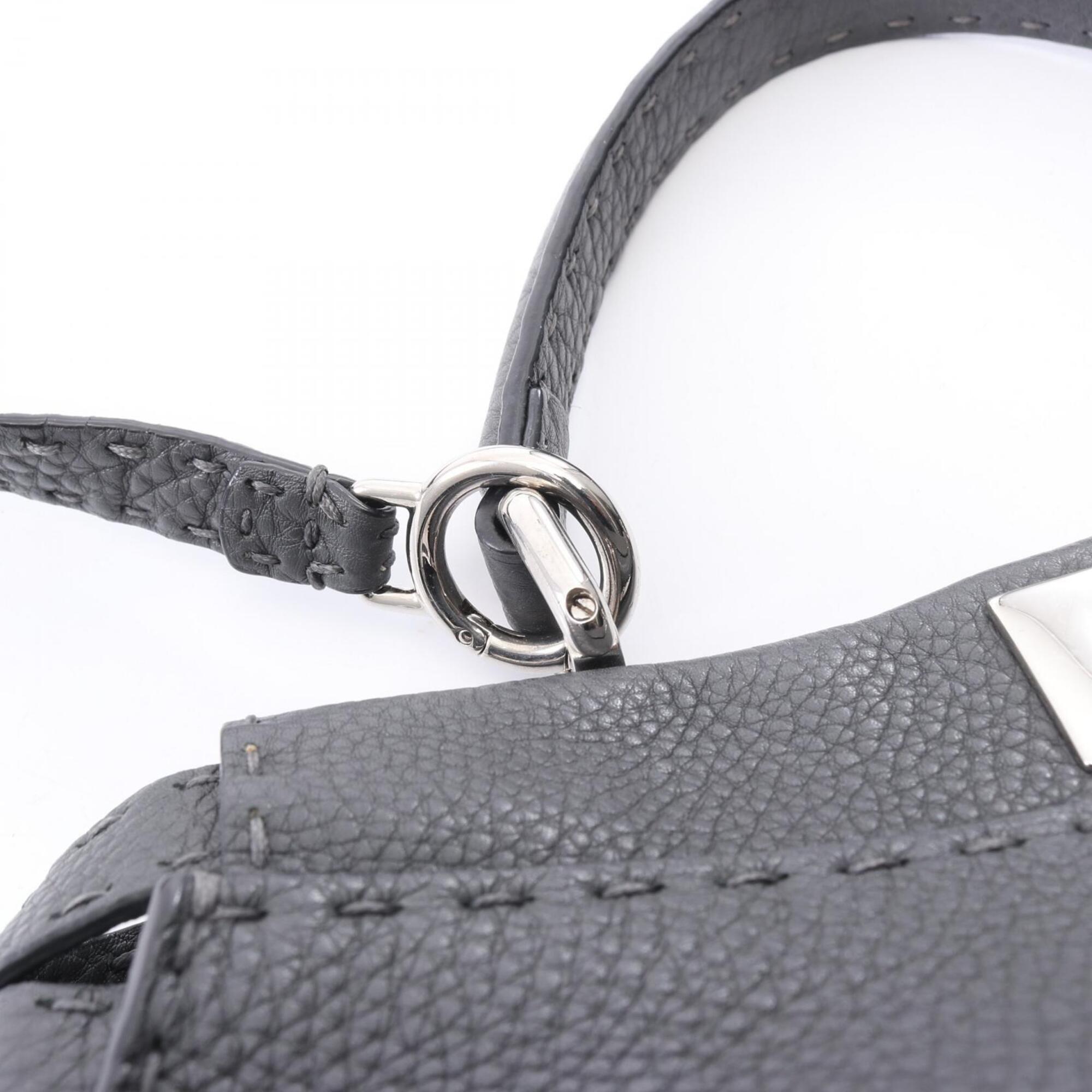 Fendi Gray Leather Handbag (Pre-Owned)