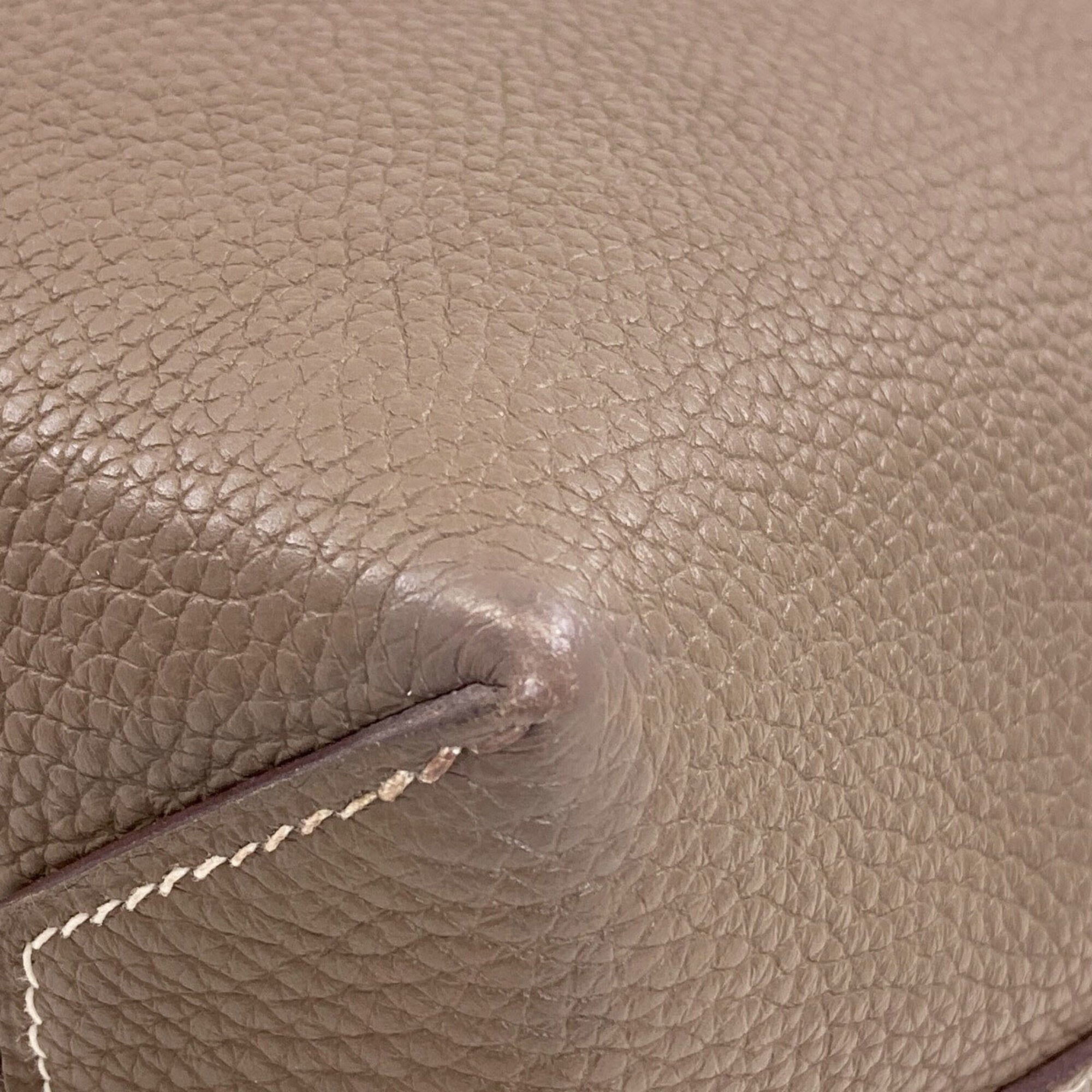 Hermes Grayish Taurillon Clemence Leather Tote Bag (Pre-Owned)