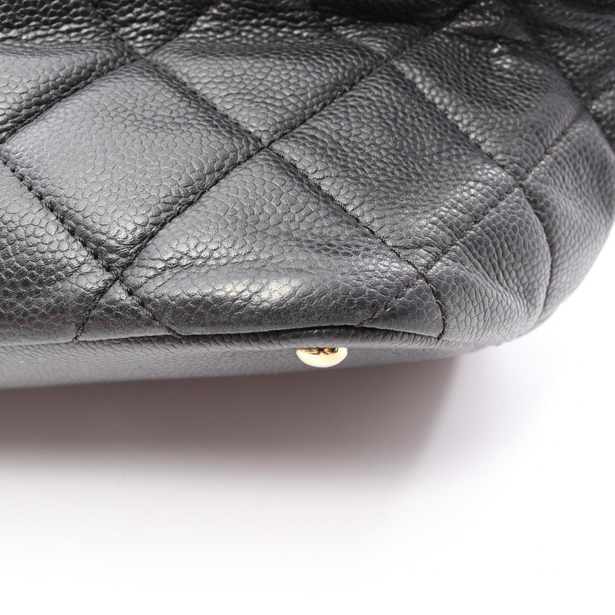 Chanel Black Grained Calfskin Handbag Tote Bag (Pre-Owned)