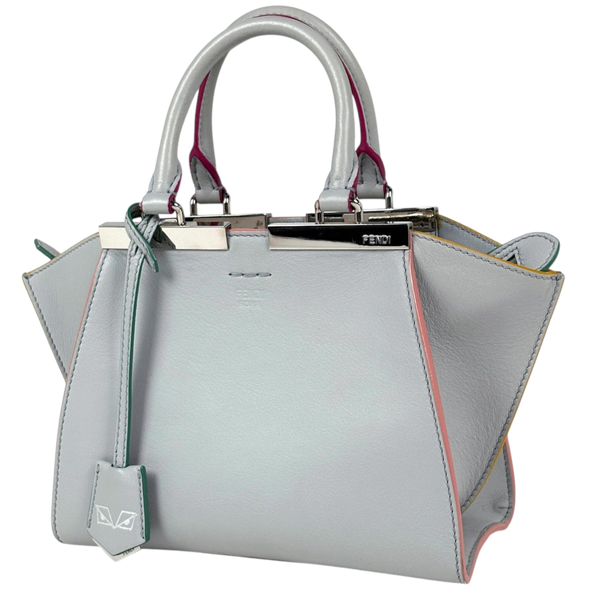 Fendi 3Jours Light Gray Leather Handbag (Pre-Owned)