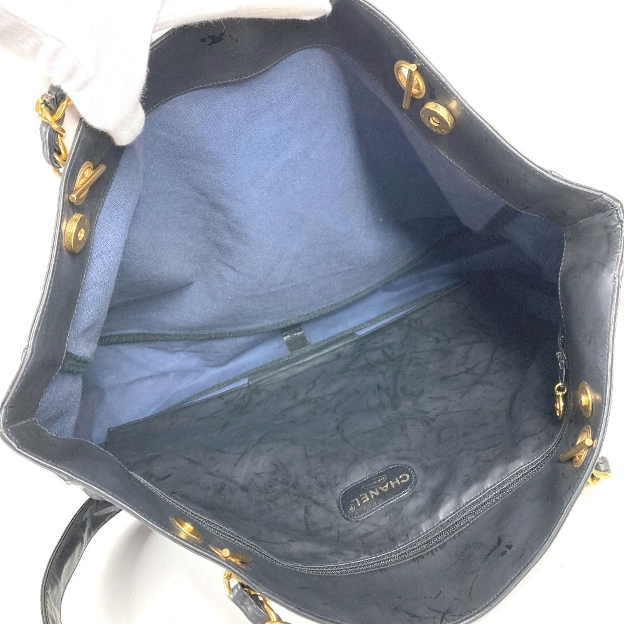 Chanel Black Coated Canvas Shoulder Bag Tote Bag (Pre-Owned)