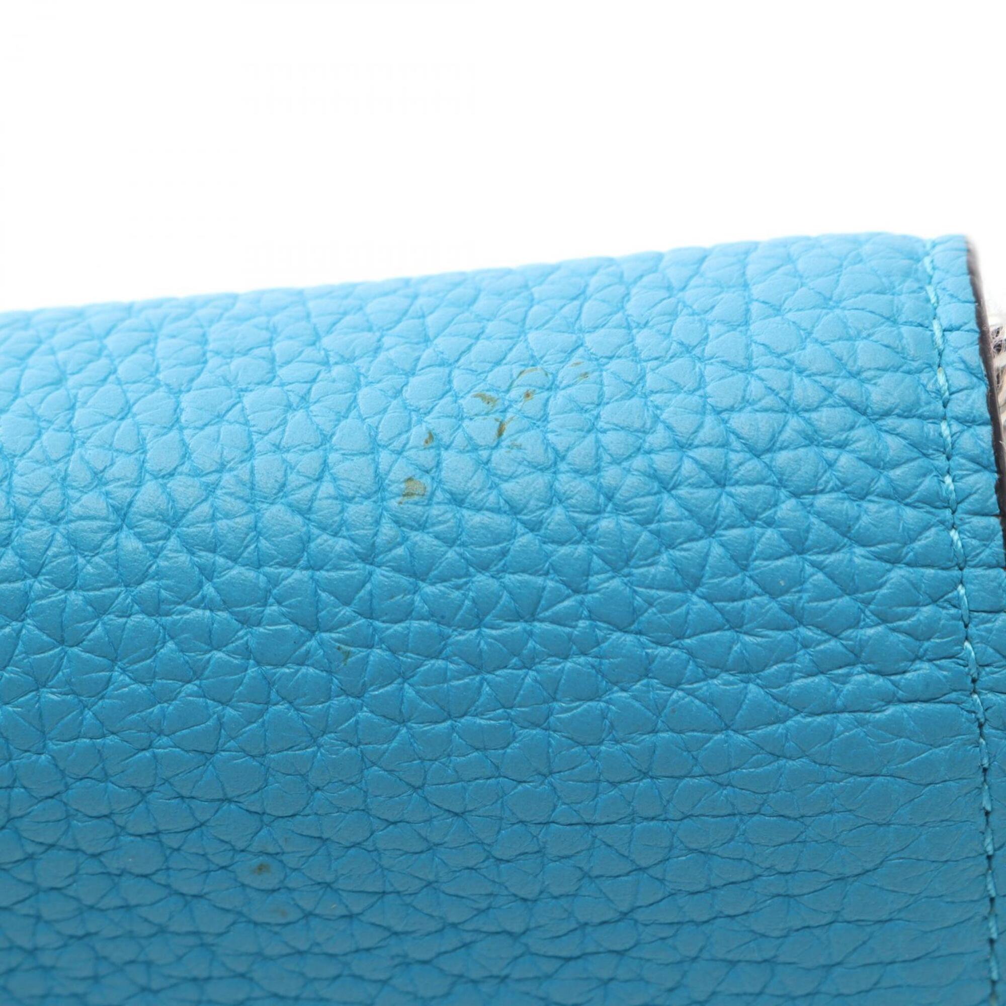Christian Dior Diorissimo Blue Leather Chain/Shoulder Wallet (Pre-Owned)