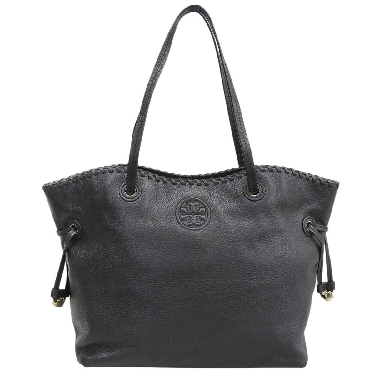 Tory Burch Black Leather Shoulder Bag Tote Bag (Pre-Owned)