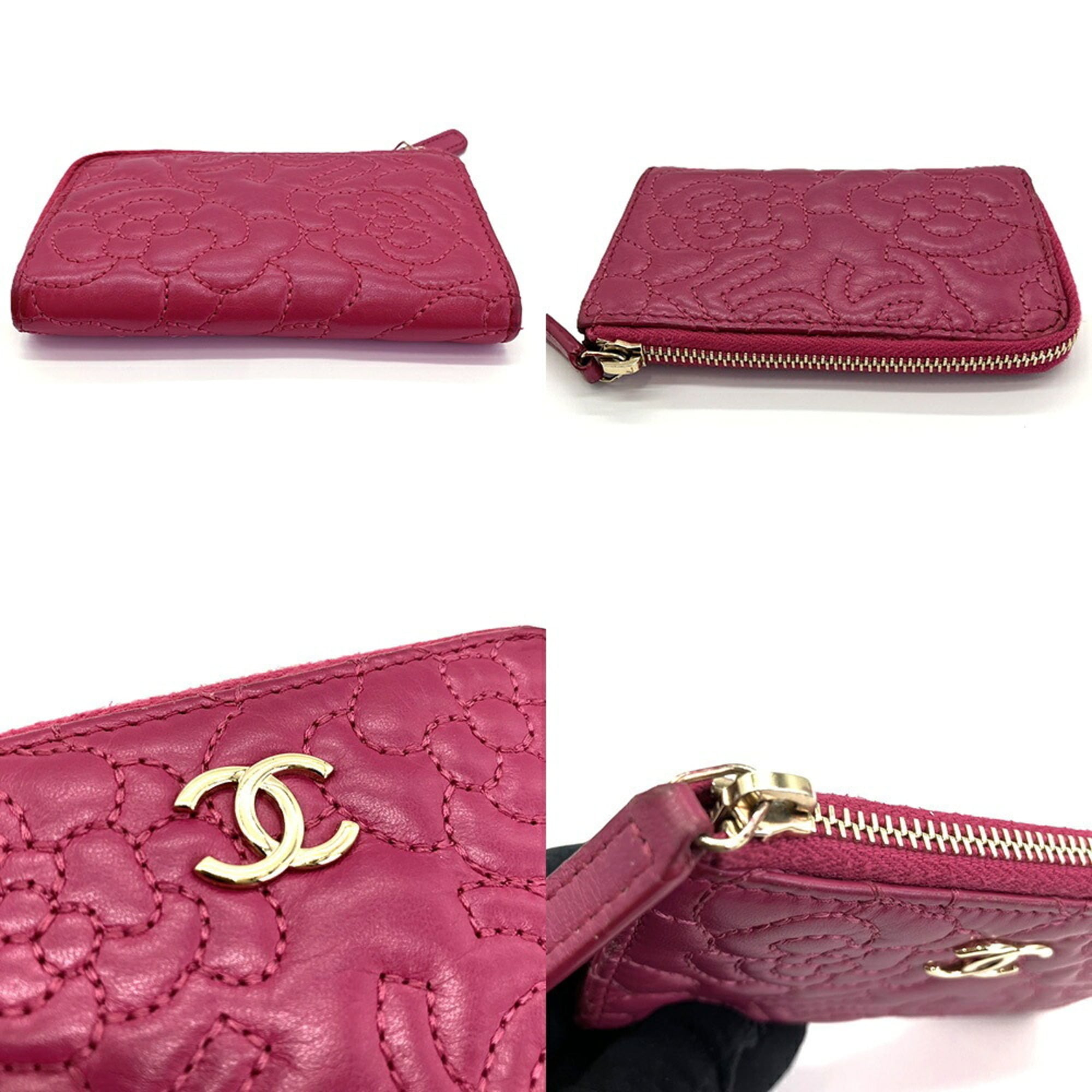 Chanel Pink Red Color Coin Purse/Coin Case (Pre-Owned)