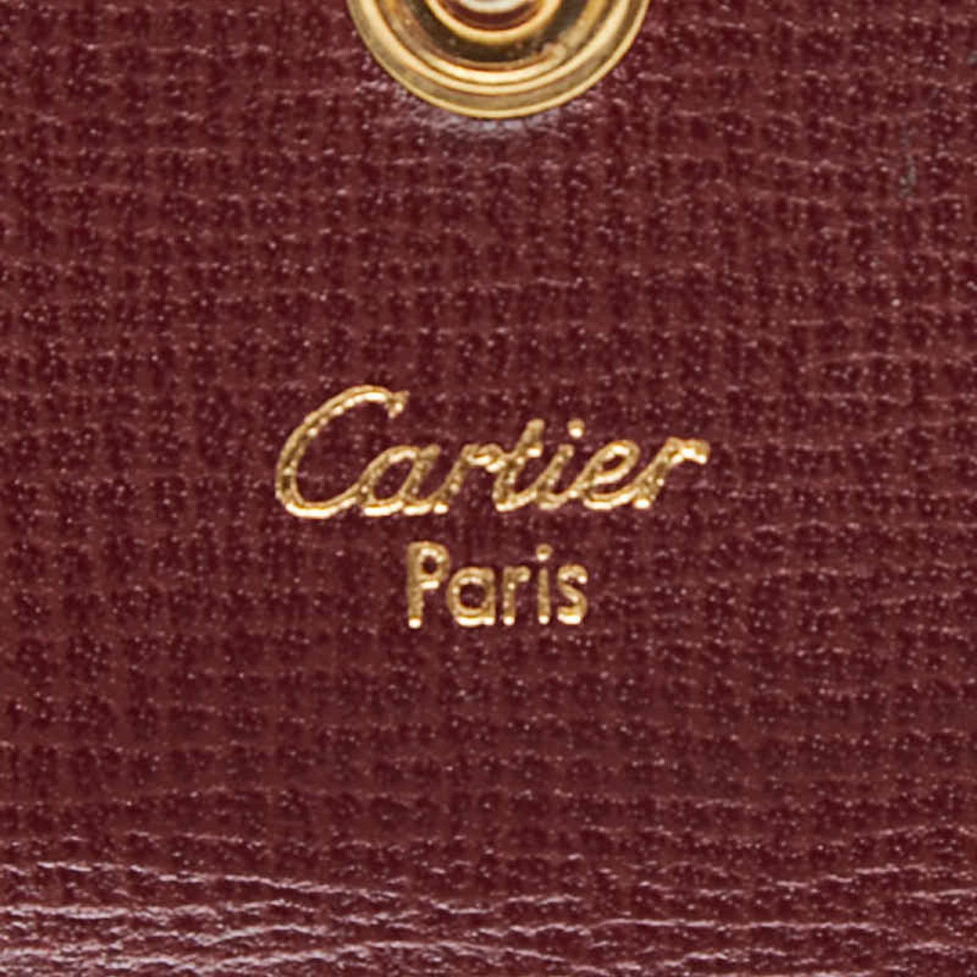 Cartier Bordeaux Wine Red Leather Coin Purse/Coin Case (Pre-Owned)