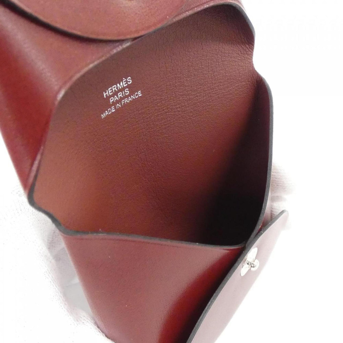 Hermes Rouge H Leather Coin Purse/Coin Case (Pre-Owned)