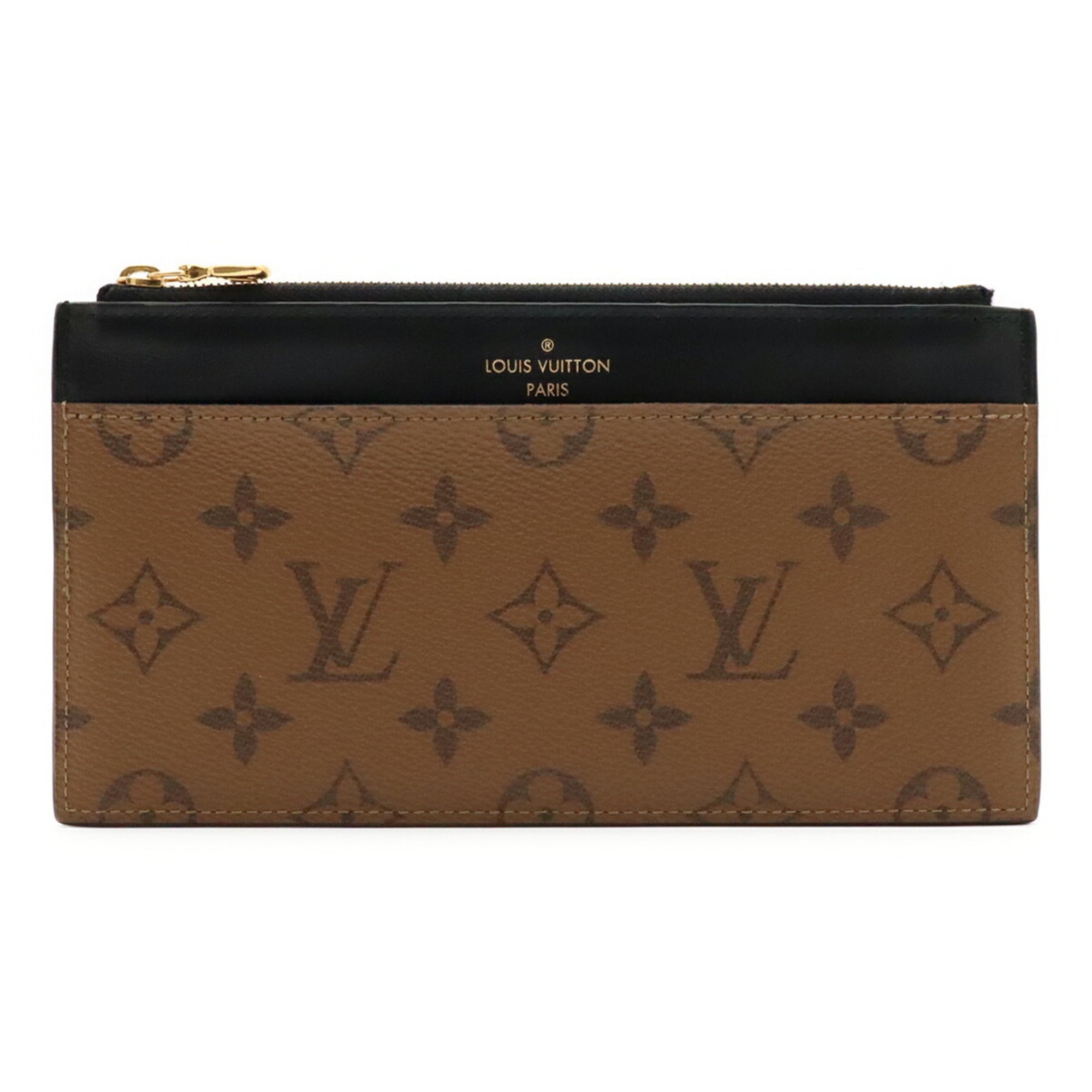 Louis Vuitton Black Brown Monogram Monogram Reverse Card Wallet (Pre-Owned)