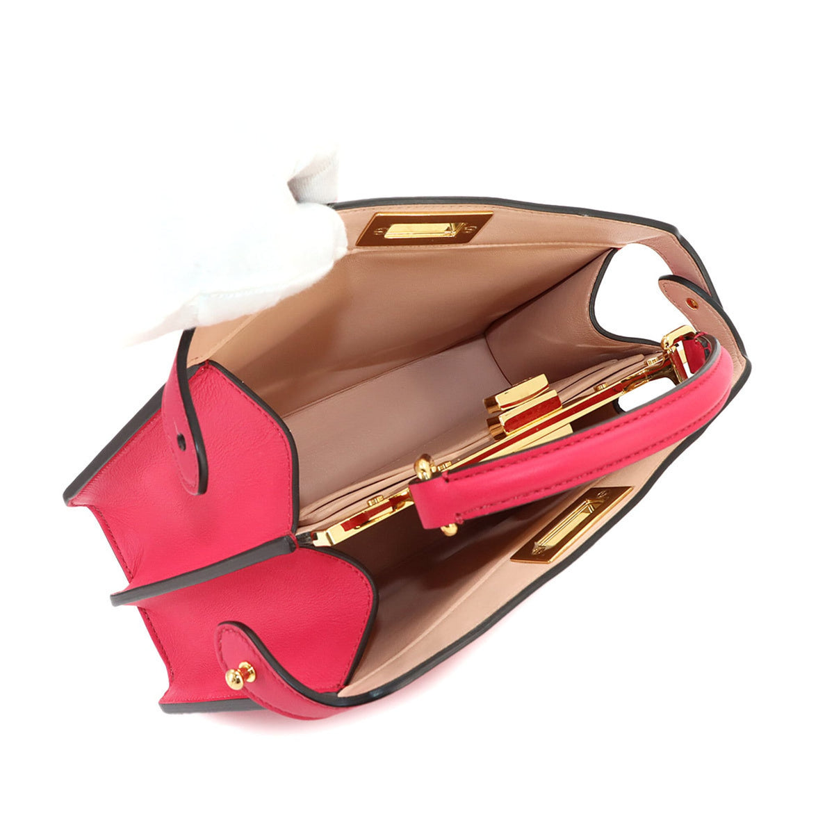 Fendi Peekaboo Pink Leather Handbag (Pre-Owned)