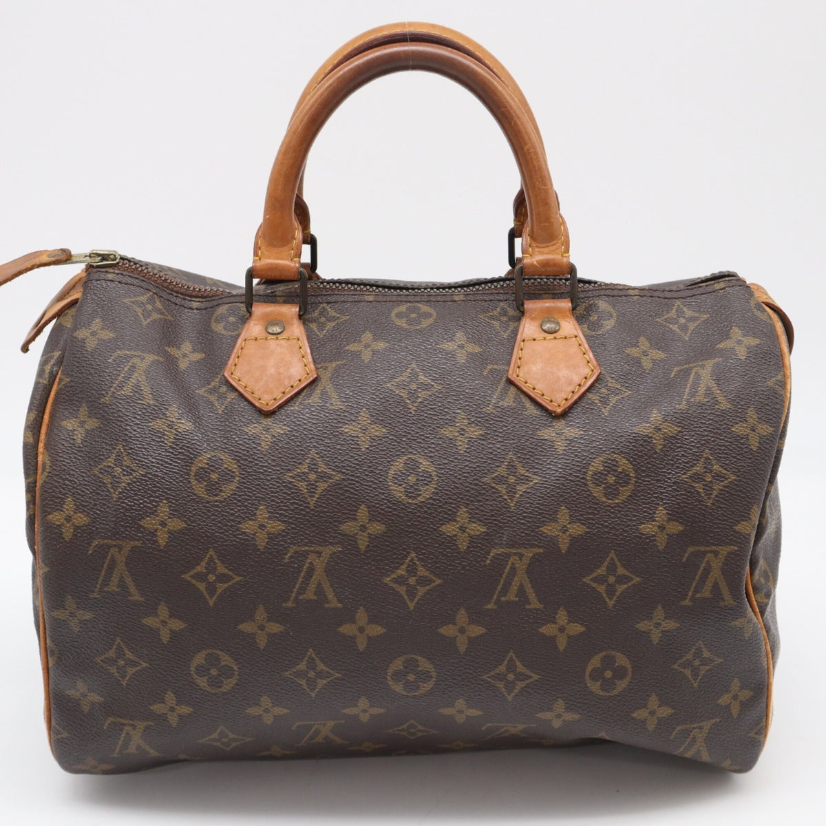 Louis Vuitton Beige Blue Brown Monogram Coated Canvas Leather Handbag (Pre-Owned)