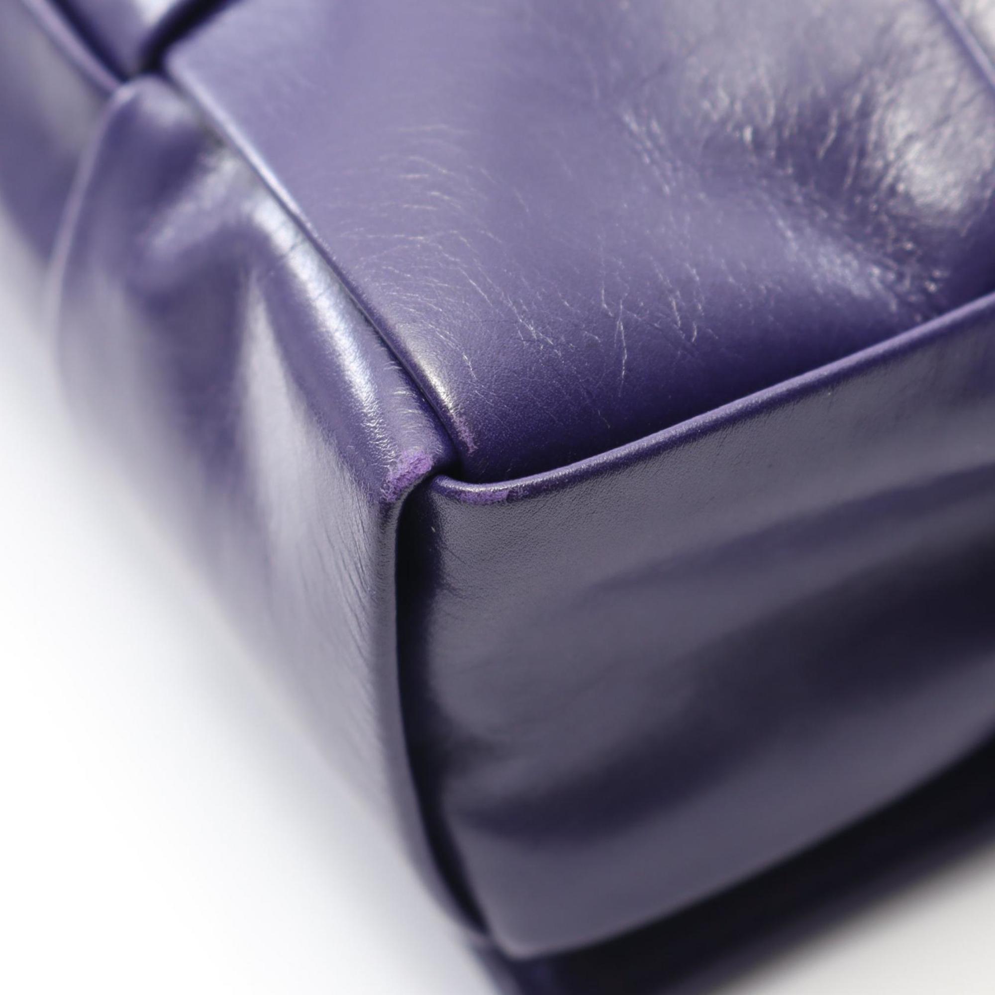 Bottega Veneta Purple Leather Shoulder Bag (Pre-Owned)