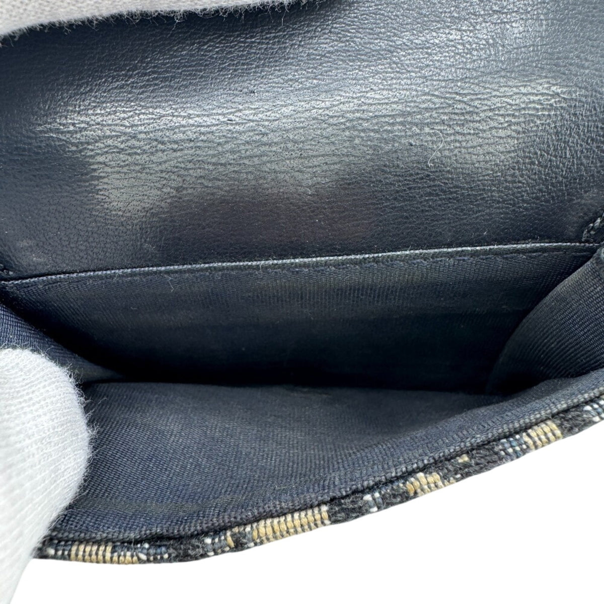 Christian Dior Navy Canvas Wallet (Tri-Fold) (Pre-Owned)
