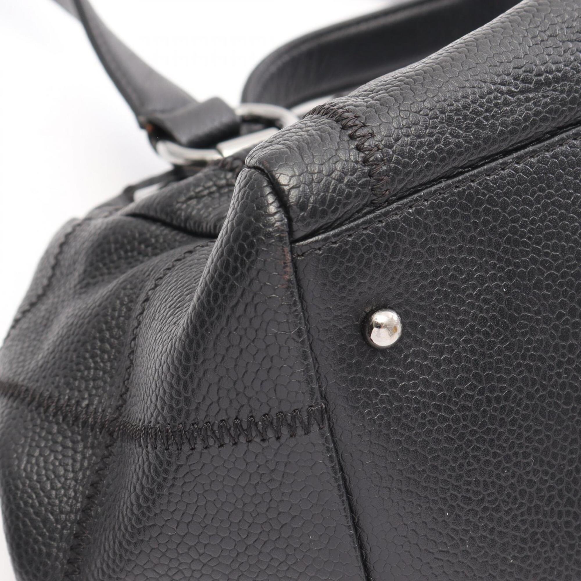 Chanel Black Grained Calfskin Handbag Tote Bag (Pre-Owned)
