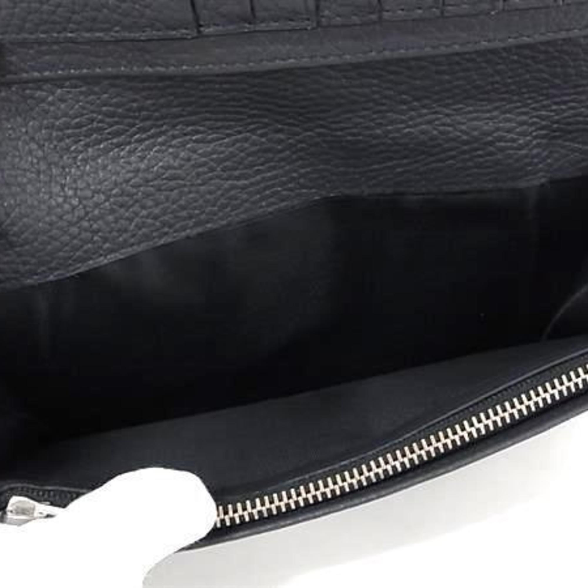 Bally Navy Leather Long Wallet (Bi-Fold) (Pre-Owned)