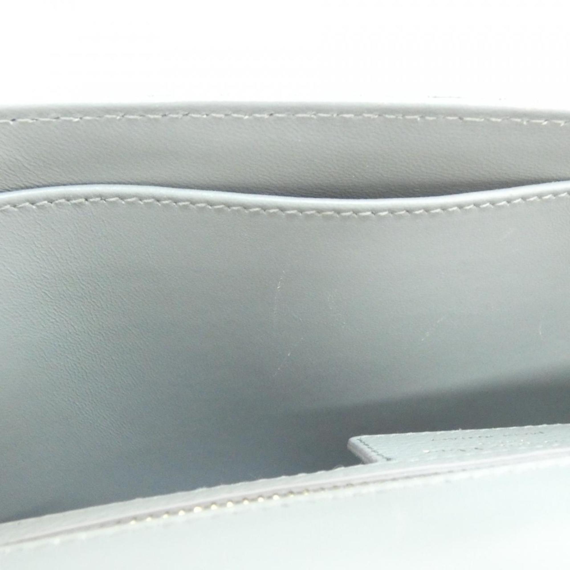 Christian Dior Gray Leather Shoulder Bag (Pre-Owned)