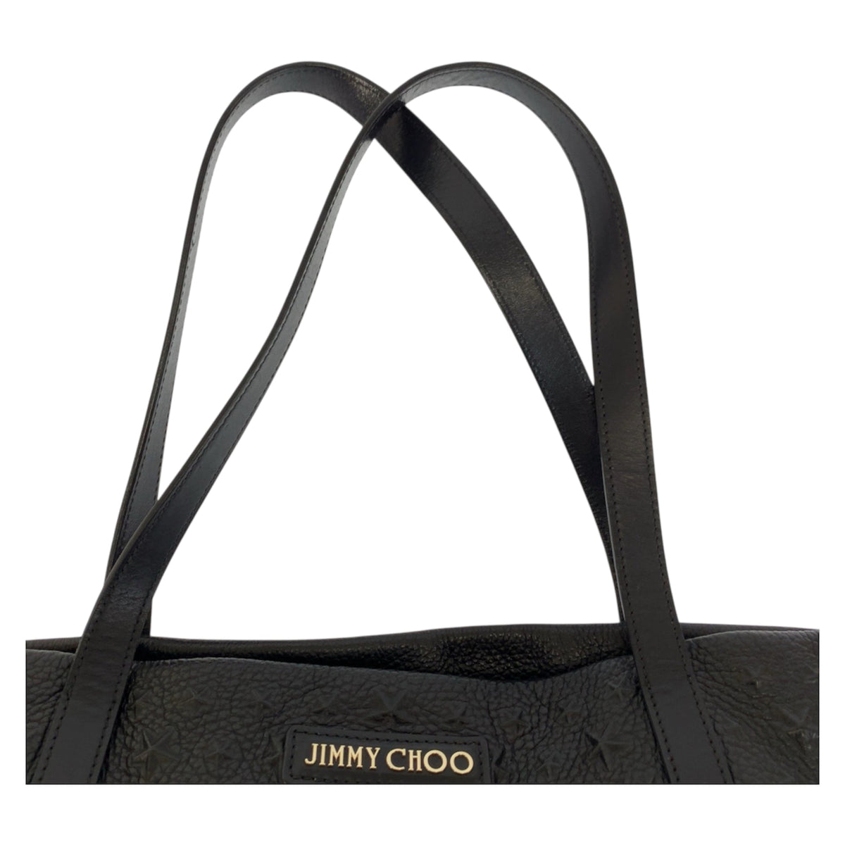Jimmy Choo Black Leather Shoulder Bag Tote Bag (Pre-Owned)