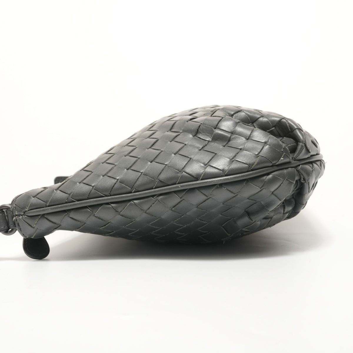 Bottega Veneta Intrecciato Gray Intrecciato Shoulder Bag (Pre-Owned)