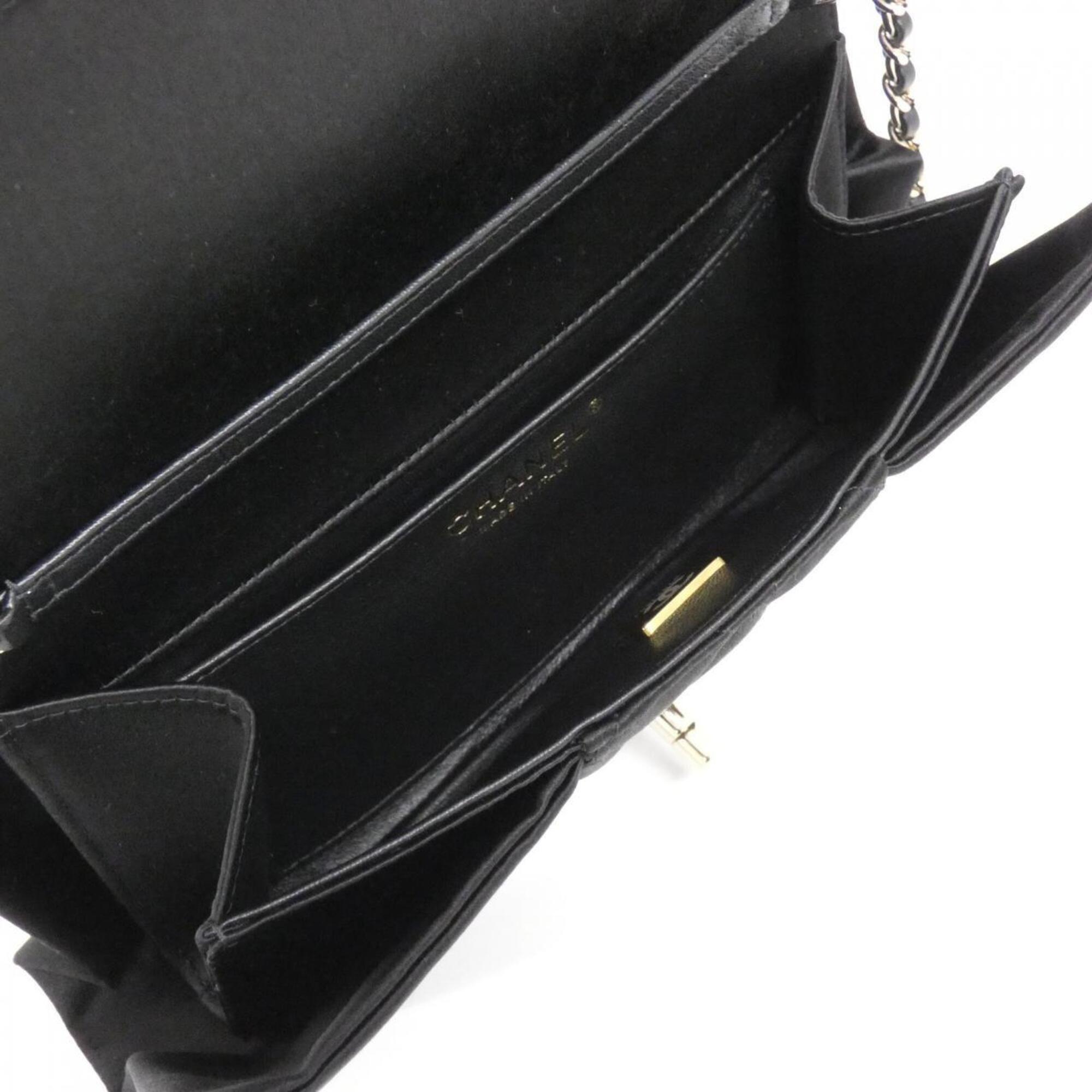 Chanel Black Satin Shoulder Bag (Pre-Owned)