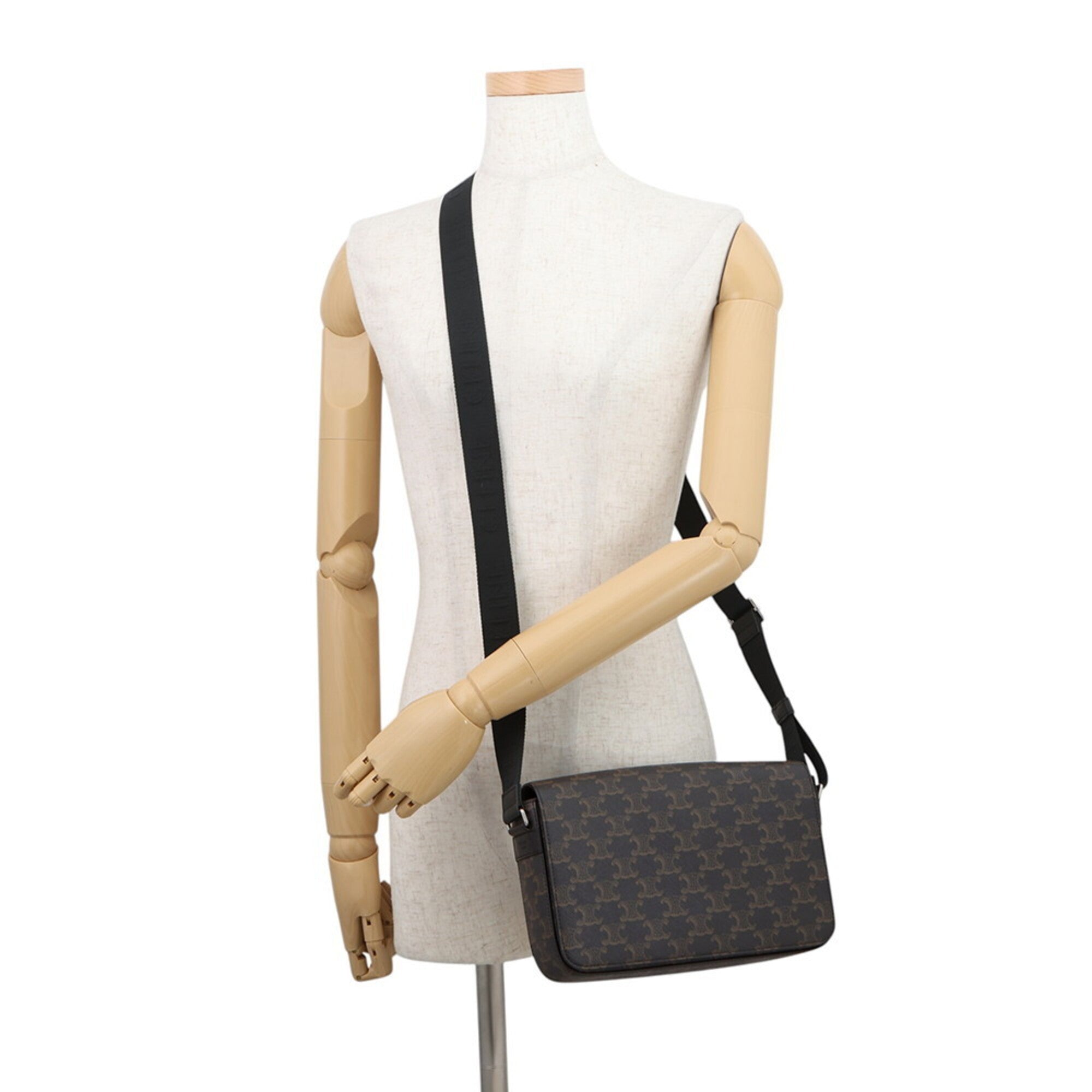 Celine Black Brown Pvc Leather Handbag Shoulder Bag (Pre-Owned)