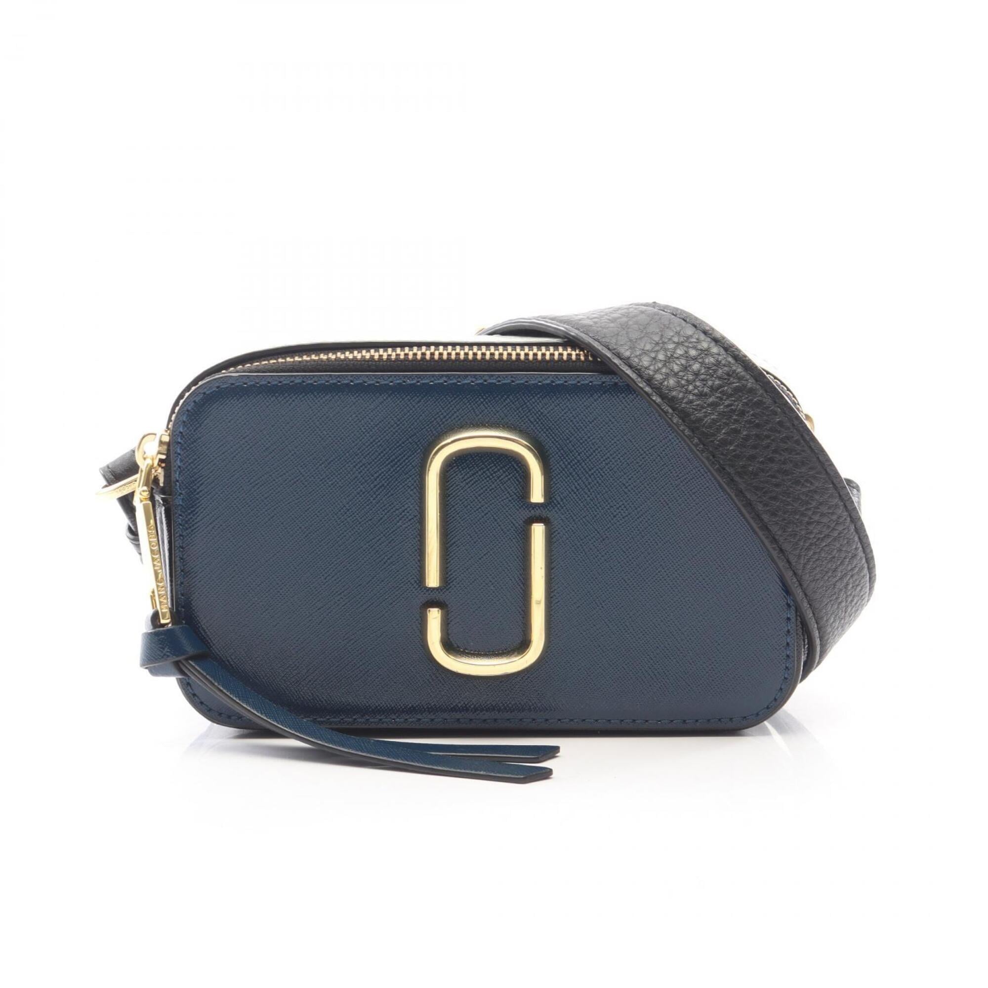 Marc Jacobs Black Gray Navy Leather Handbag Shoulder Bag (Pre-Owned)