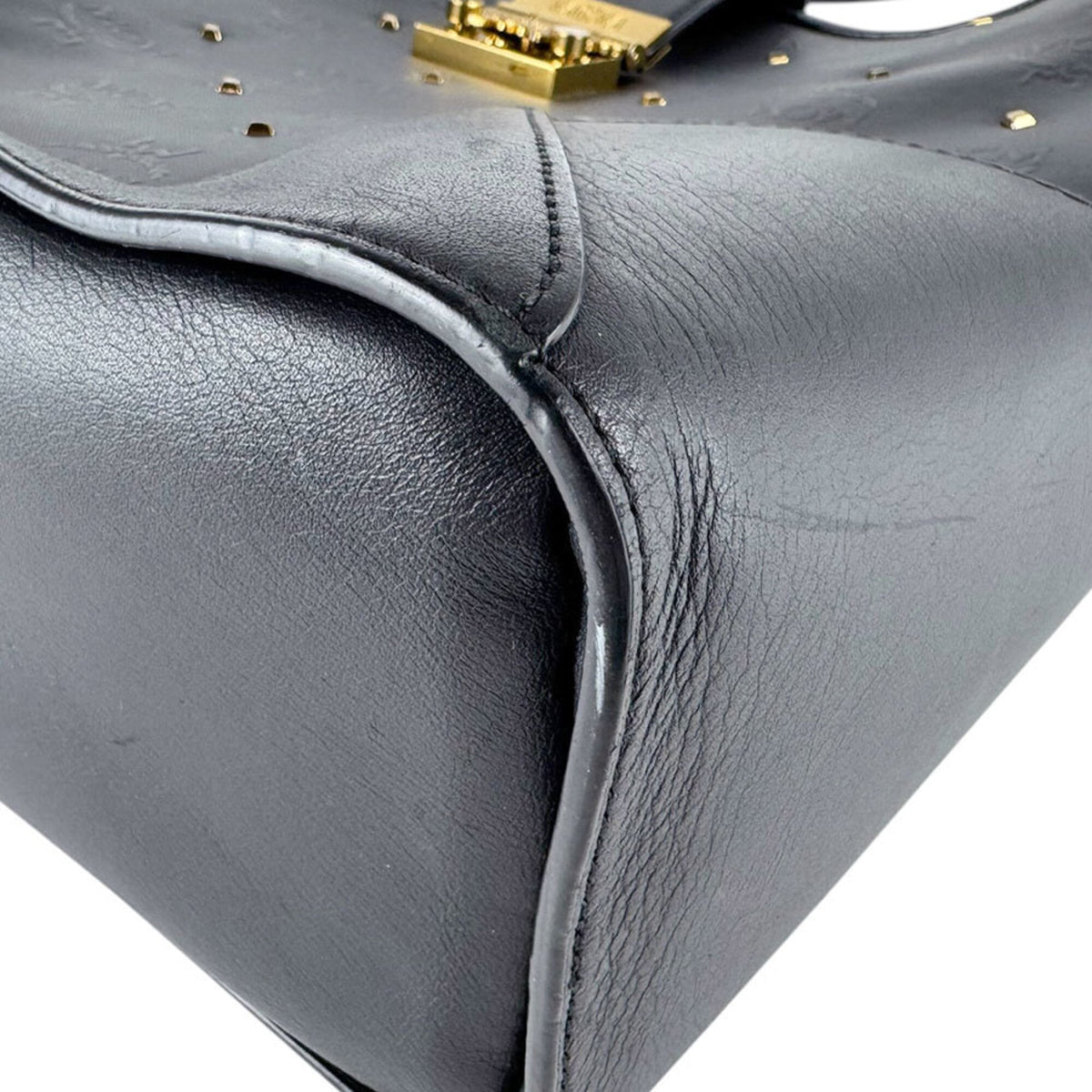 Mcm Black Coated Canvas Leather Shoulder Bag (Pre-Owned)