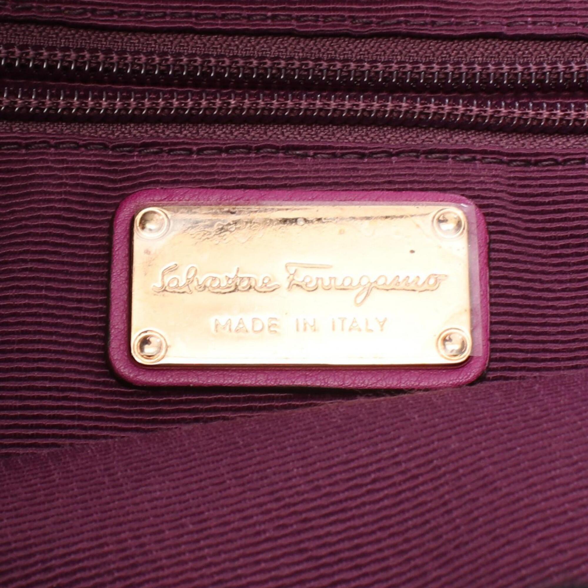 Salvatore Ferragamo Purple Leather Tote Bag (Pre-Owned)