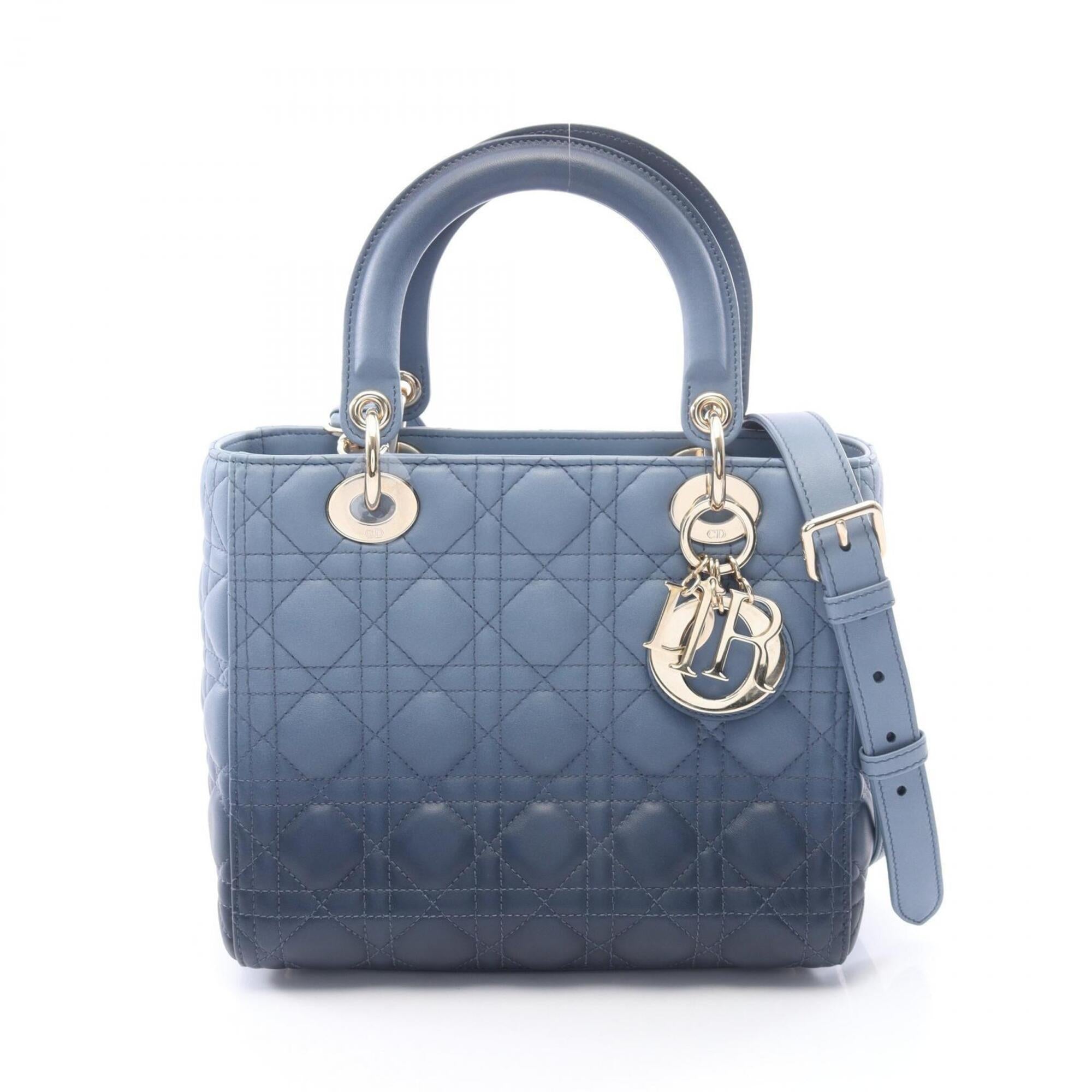Christian Dior Blue Navy Leather Handbag (Pre-Owned)