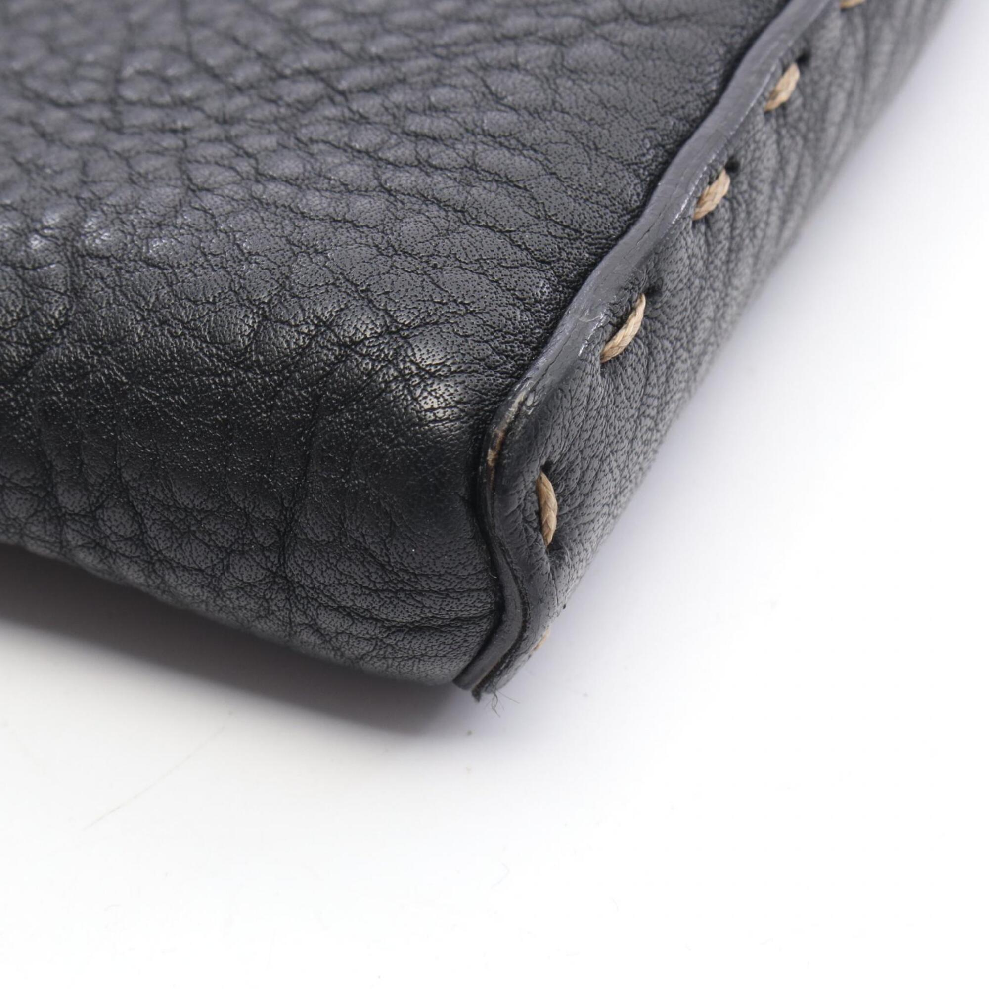 Fendi Black Leather Handbag Shoulder Bag (Pre-Owned)