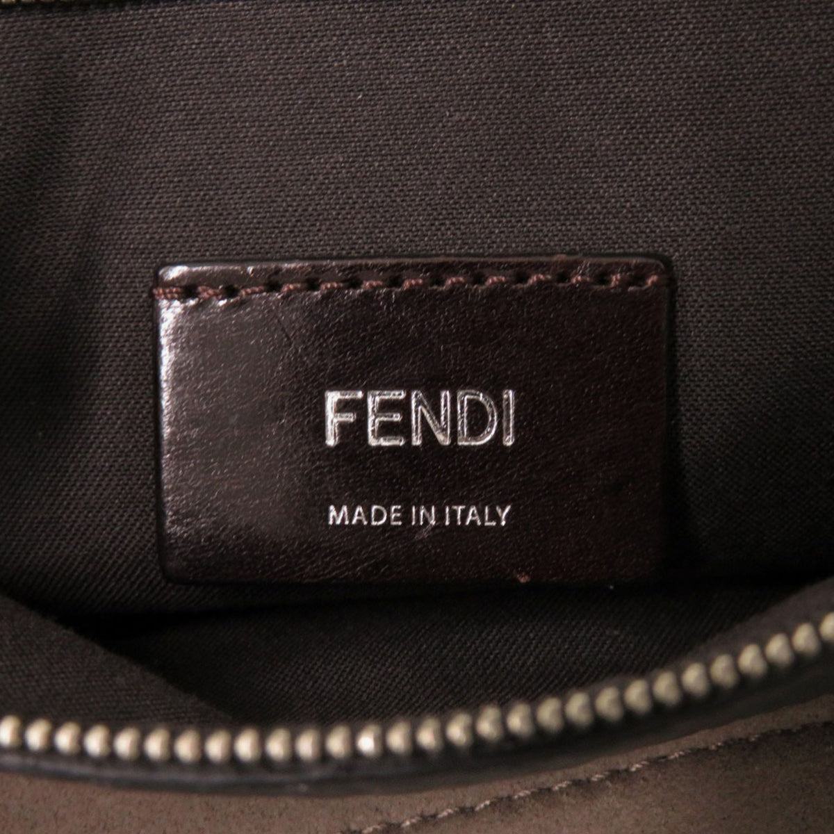 Fendi Gray Red Color Leather Shoulder Bag (Pre-Owned)