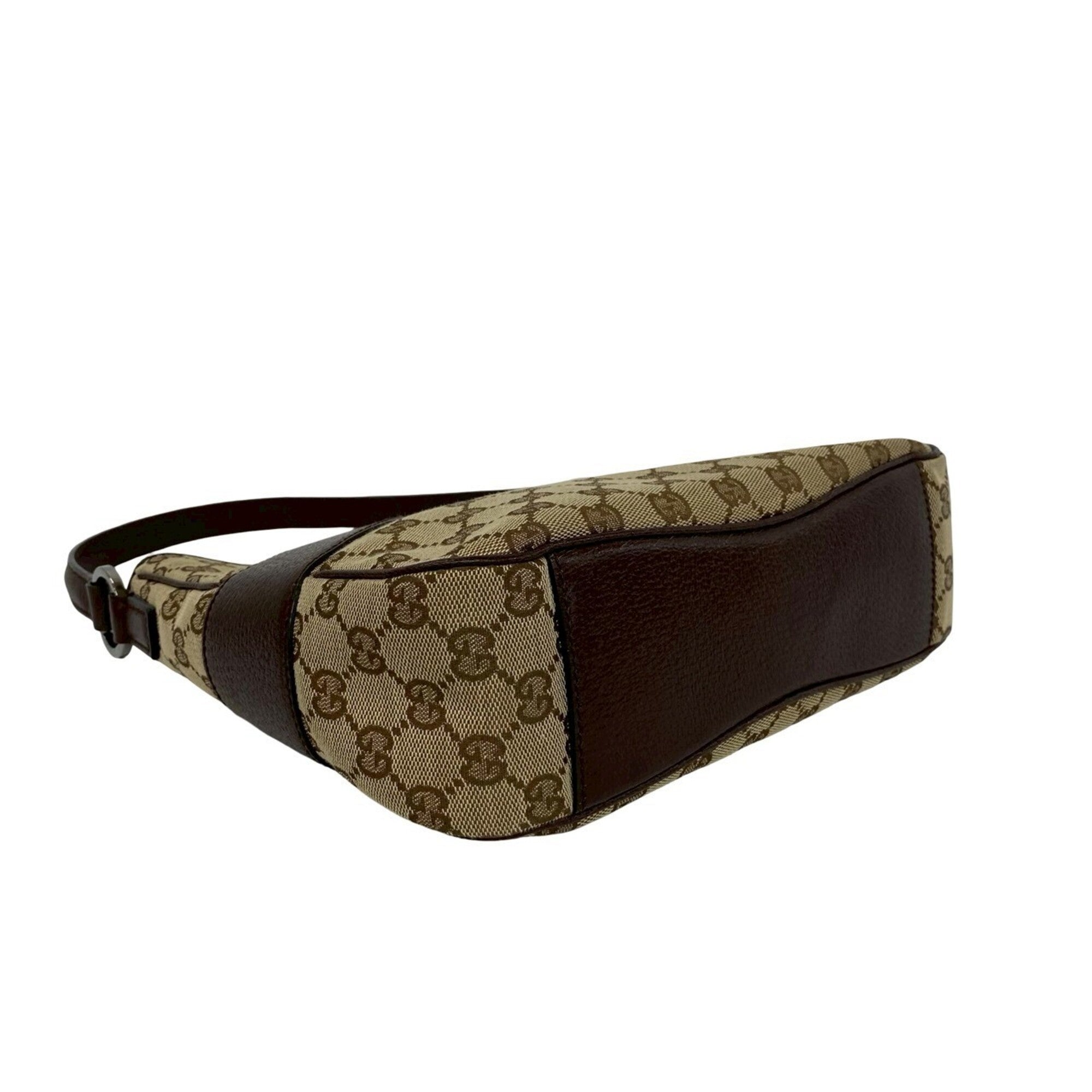 Gucci Brown Canvas Leather Handbag Shoulder Bag Tote Bag (Pre-Owned)