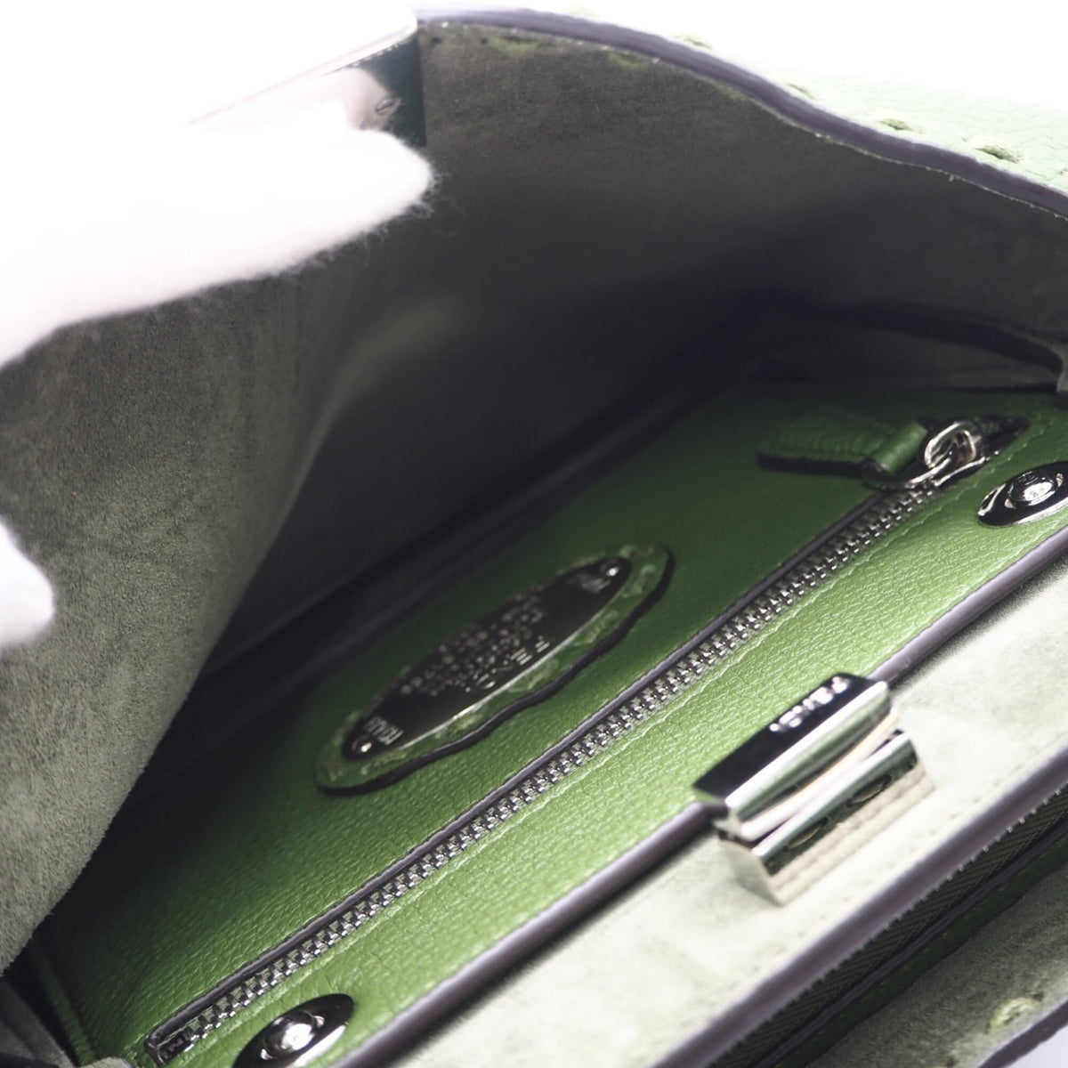 Fendi Selleria Green Leather Handbag (Pre-Owned)