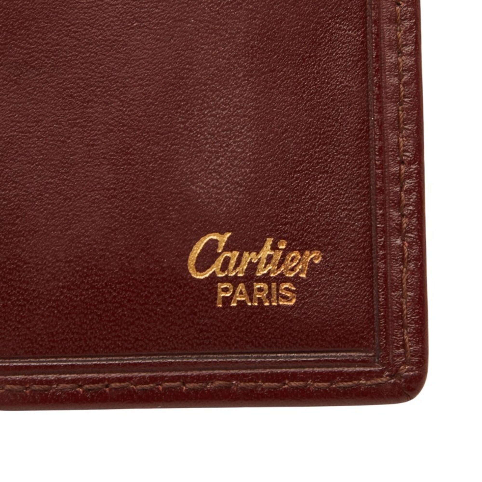 Cartier Bordeaux Leather Wallet (Bi-Fold) (Pre-Owned)