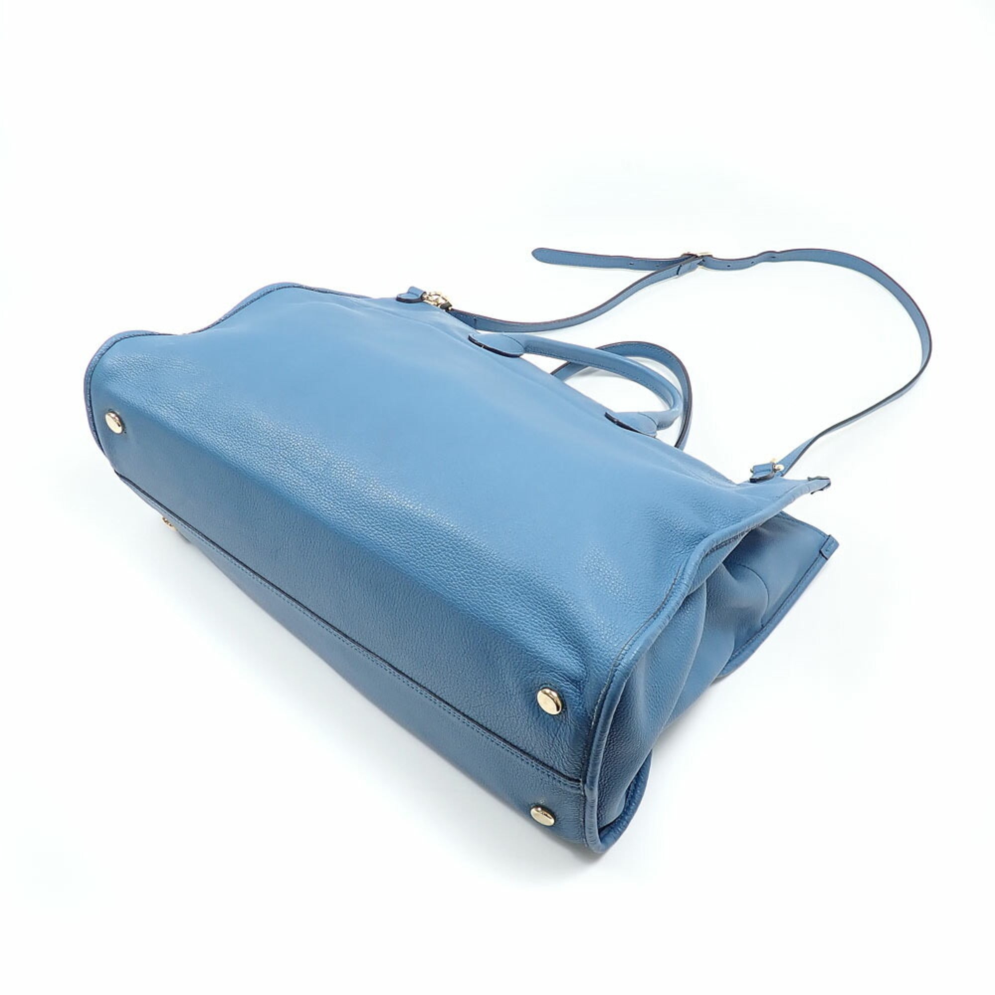 Gucci Blue Leather Tote Bag (Pre-Owned)