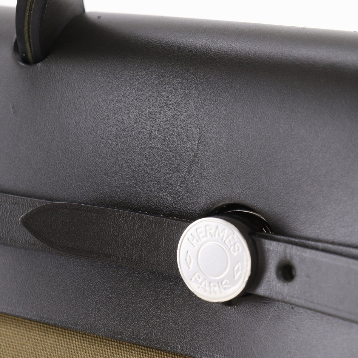 Hermes Her Bag Black Leather Handbag Pouch (Pre-Owned)
