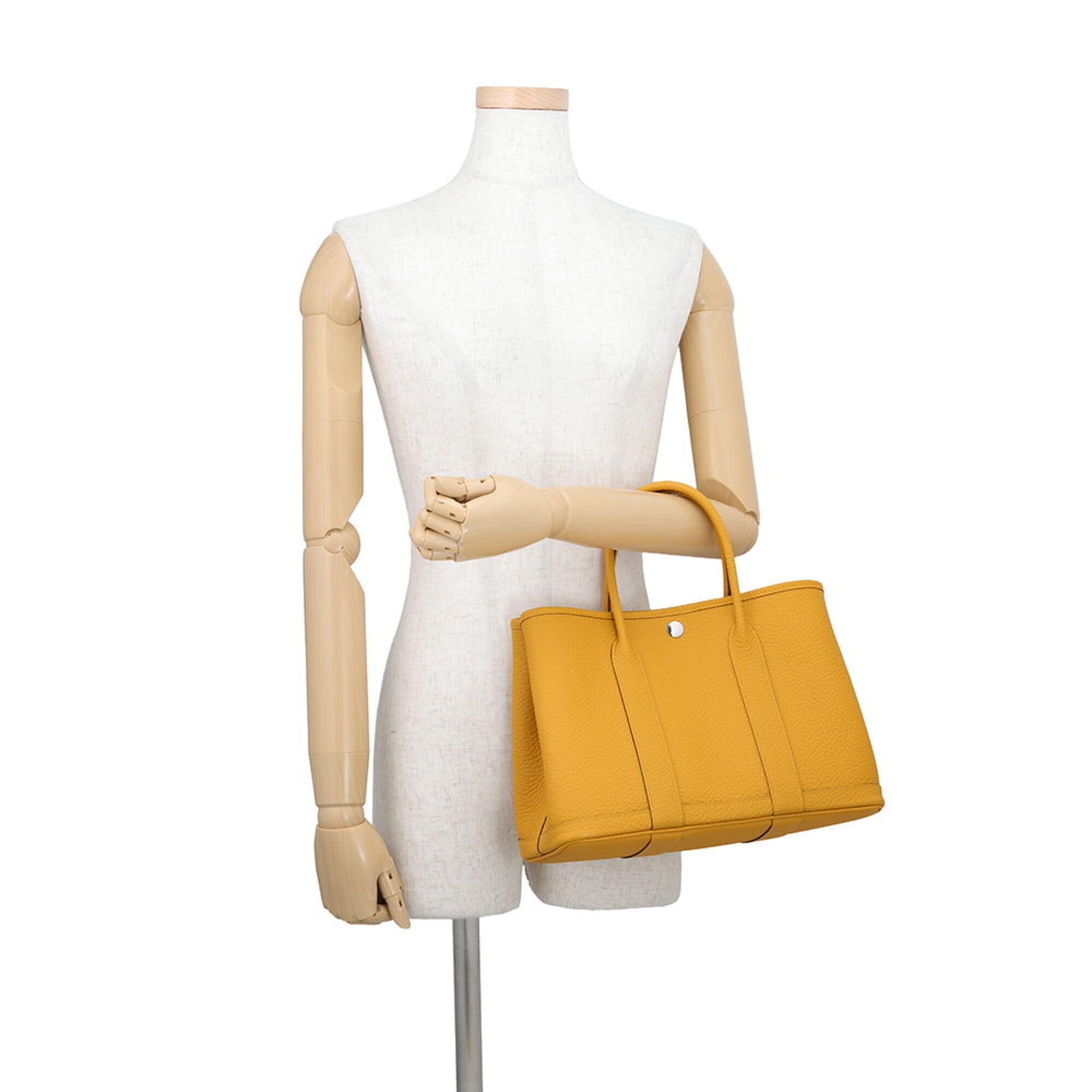 Hermes Garden Jaune Country Leather Handbag Tote Bag (Pre-Owned)