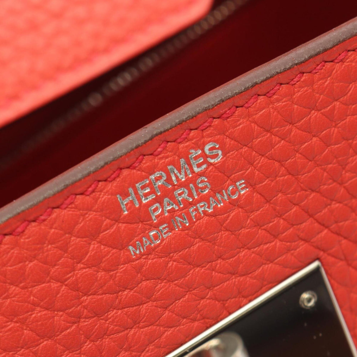 Hermes Pink Taurillon Clemence Leather Handbag (Pre-Owned)