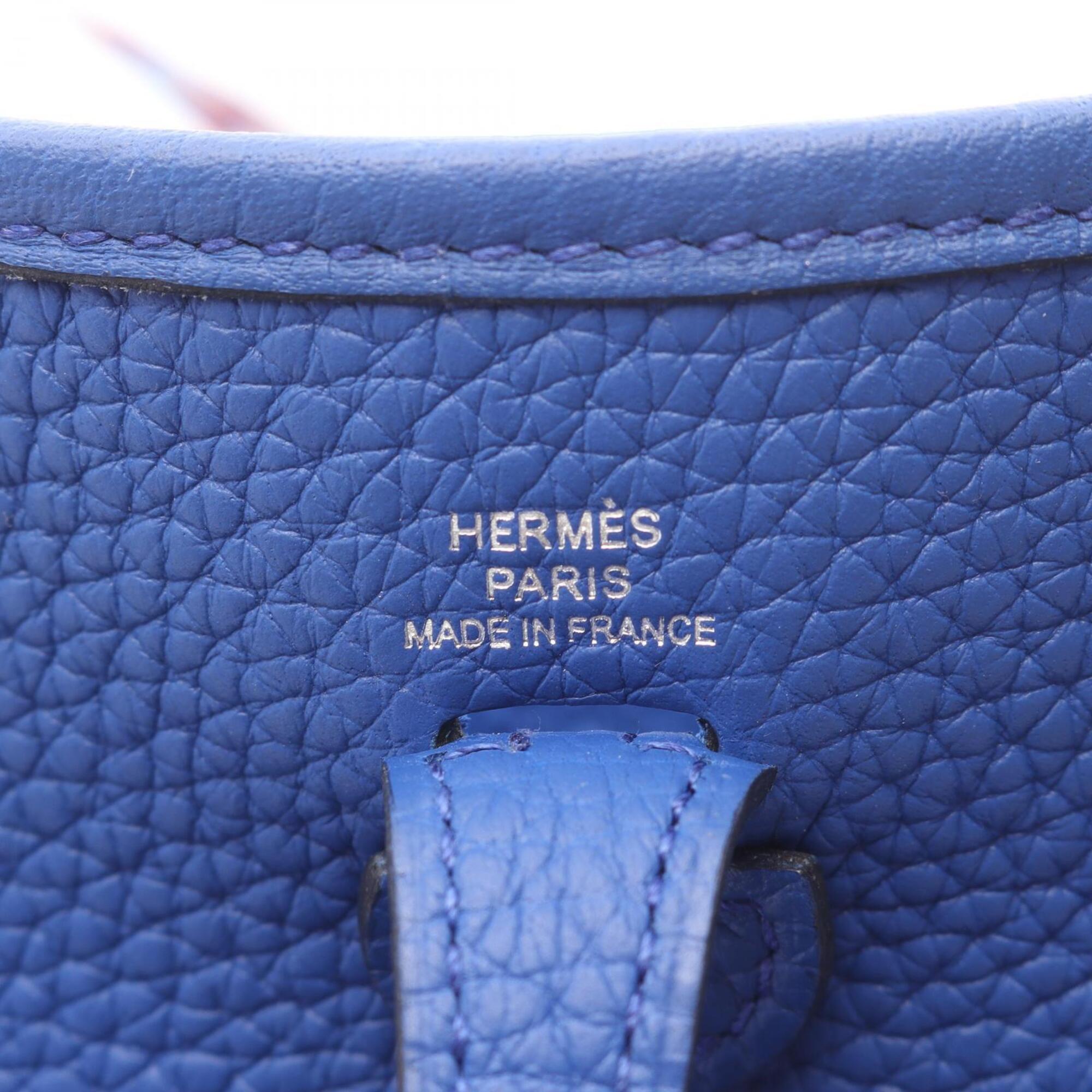 Hermes Blue Blue Royal Taurillon Clemence Leather Leather Handbag Shoulder Bag (Pre-Owned)