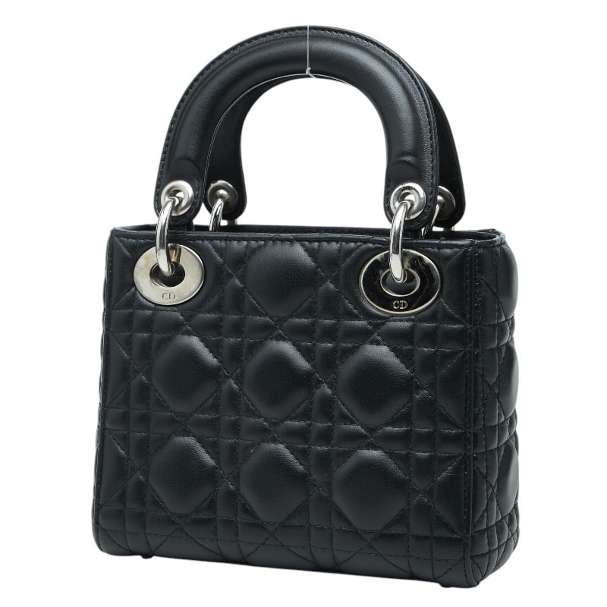 Christian Dior Black Leather Handbag Shoulder Bag (Pre-Owned)