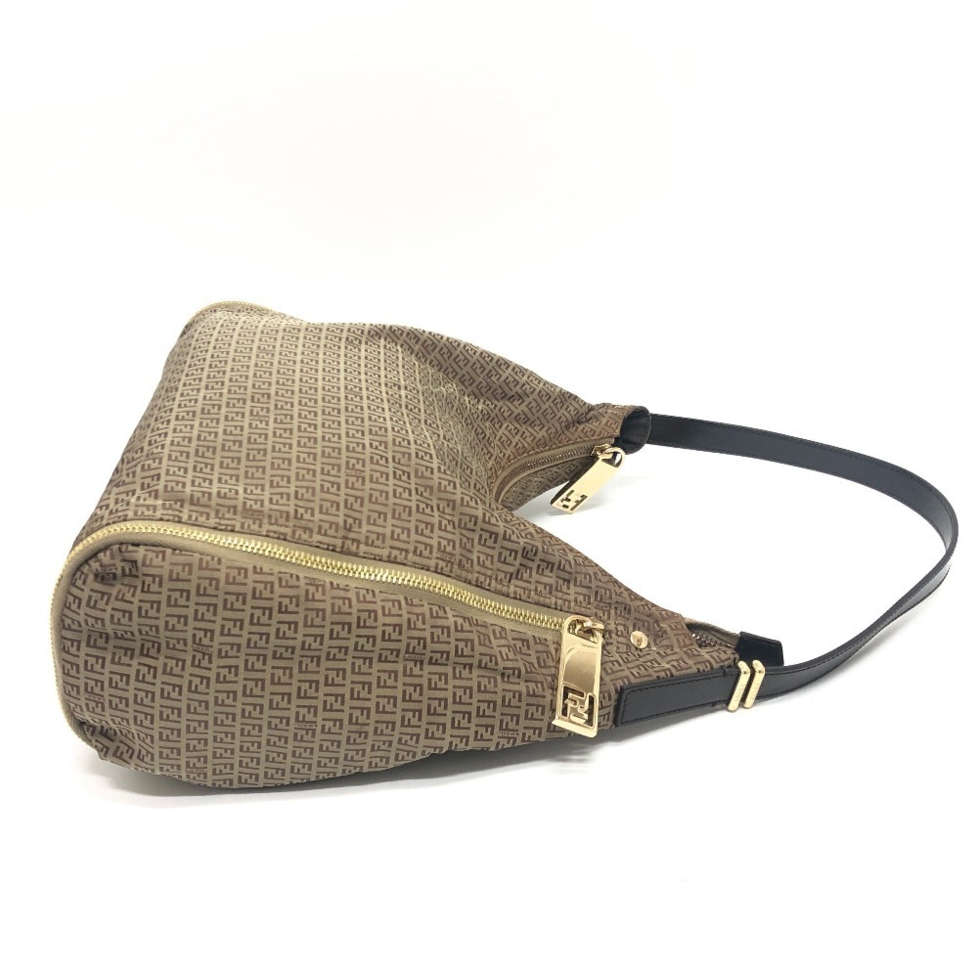 Fendi Zucca Beige Zucca Shoulder Bag (Pre-Owned)