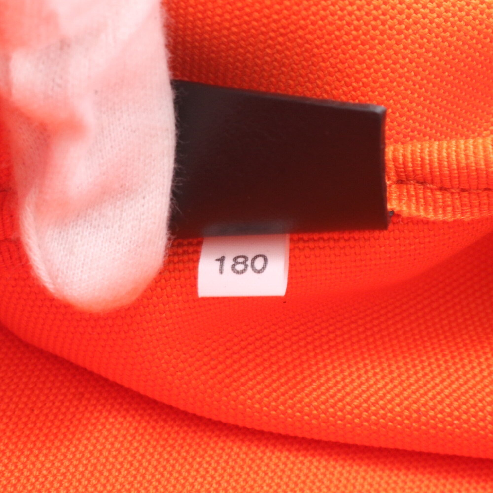 Prada Black Orange White Leather Canvas Handbag Pouch Tote Bag (Pre-Owned)