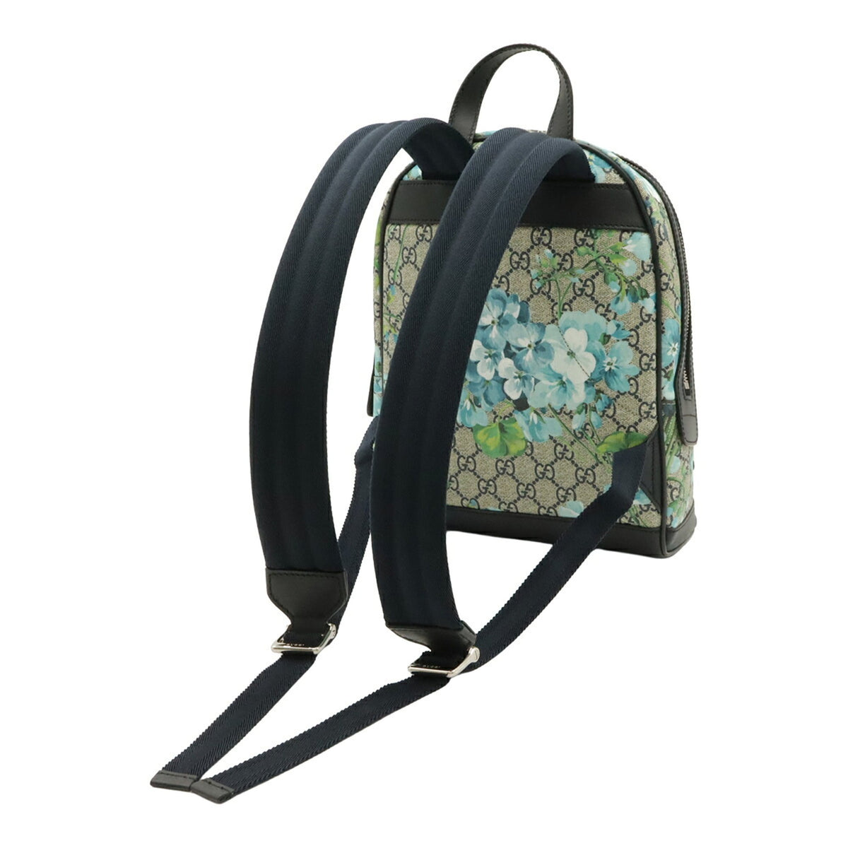 Gucci Blue Multi-Color Gg Supreme Leather Backpack (Pre-Owned)