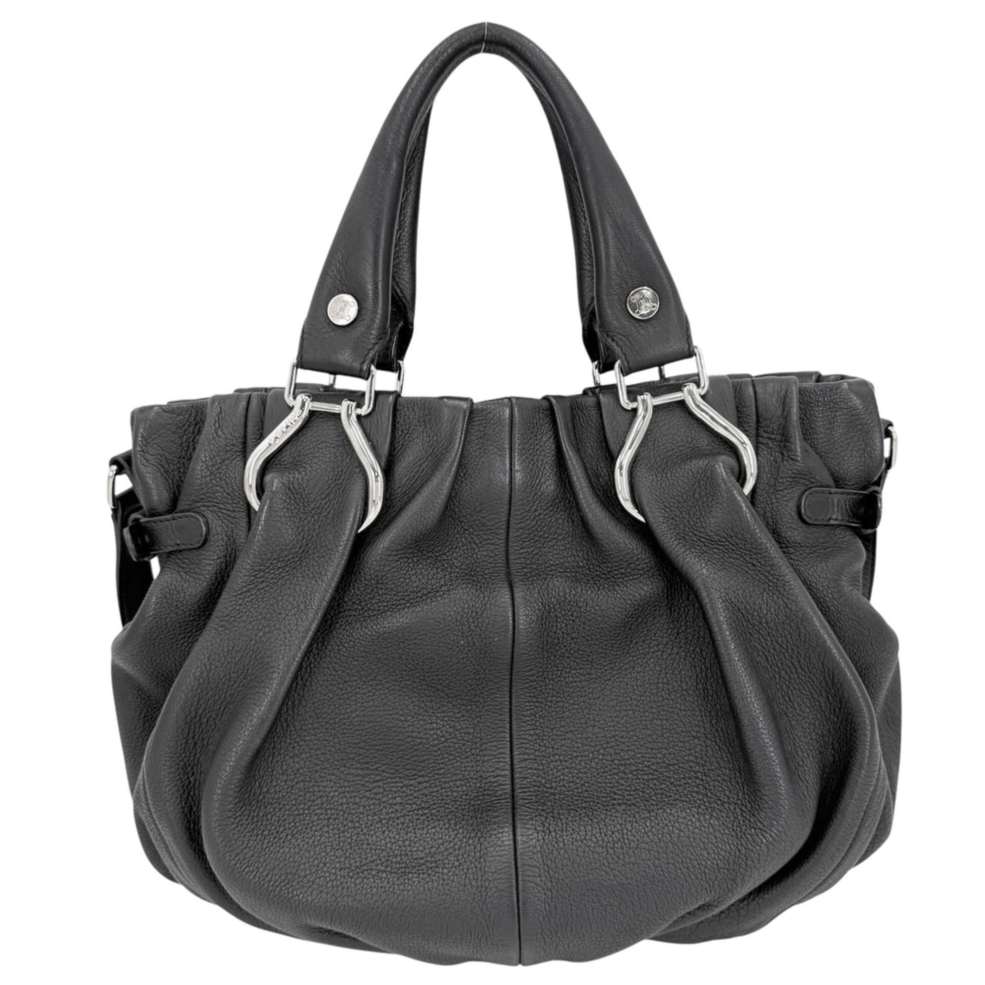 Celine Black White Leather Shoulder Bag (Pre-Owned)