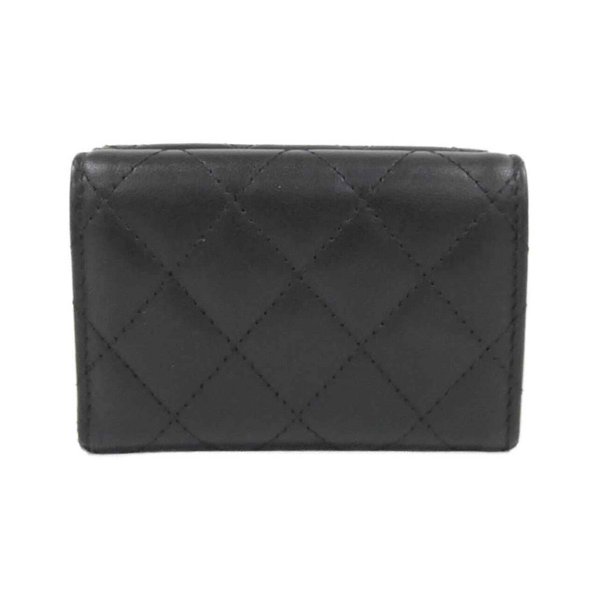 Chanel Black Leather Wallet (Tri-Fold) (Pre-Owned)