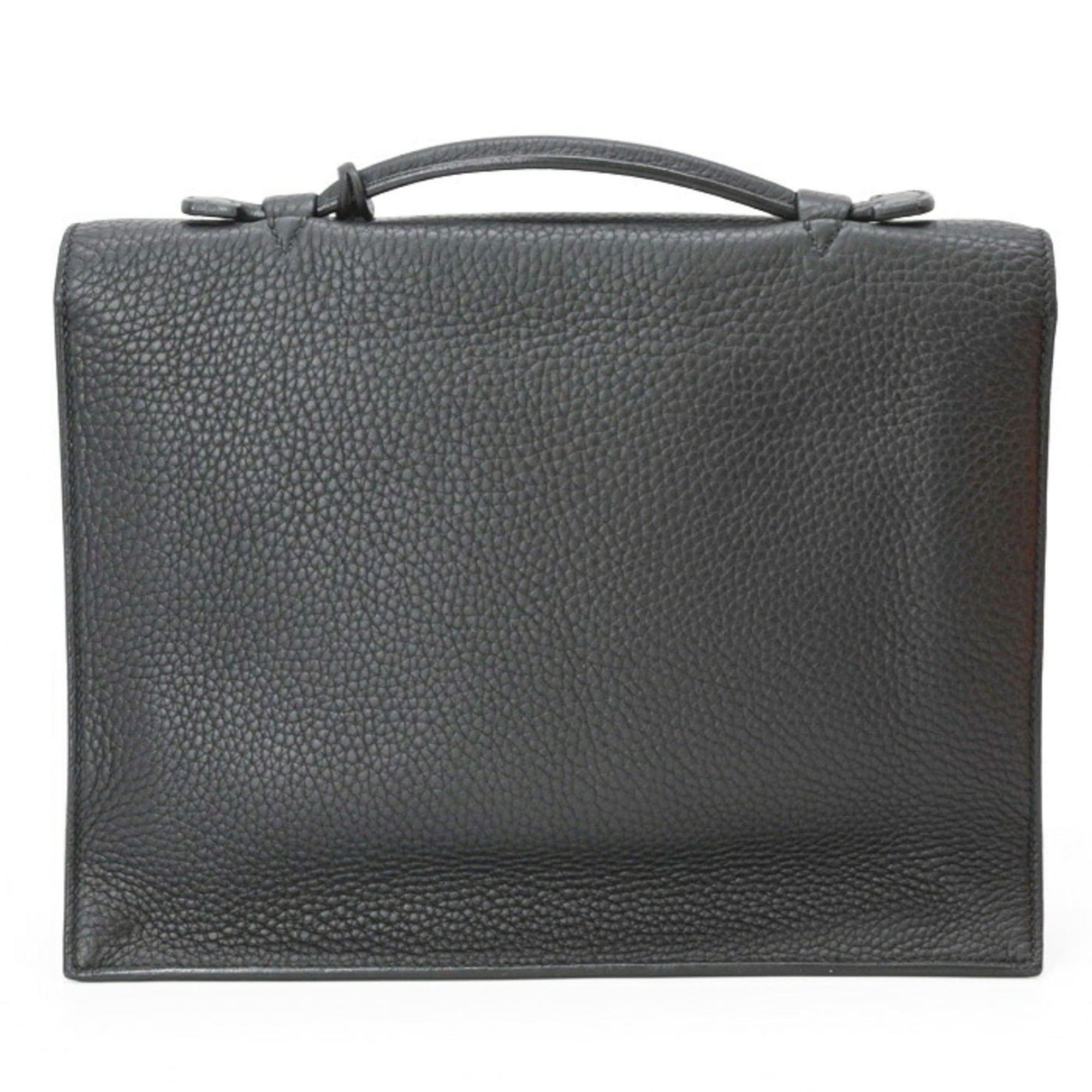 Hermes Black Taurillon Clemence Leather Handbag (Pre-Owned)