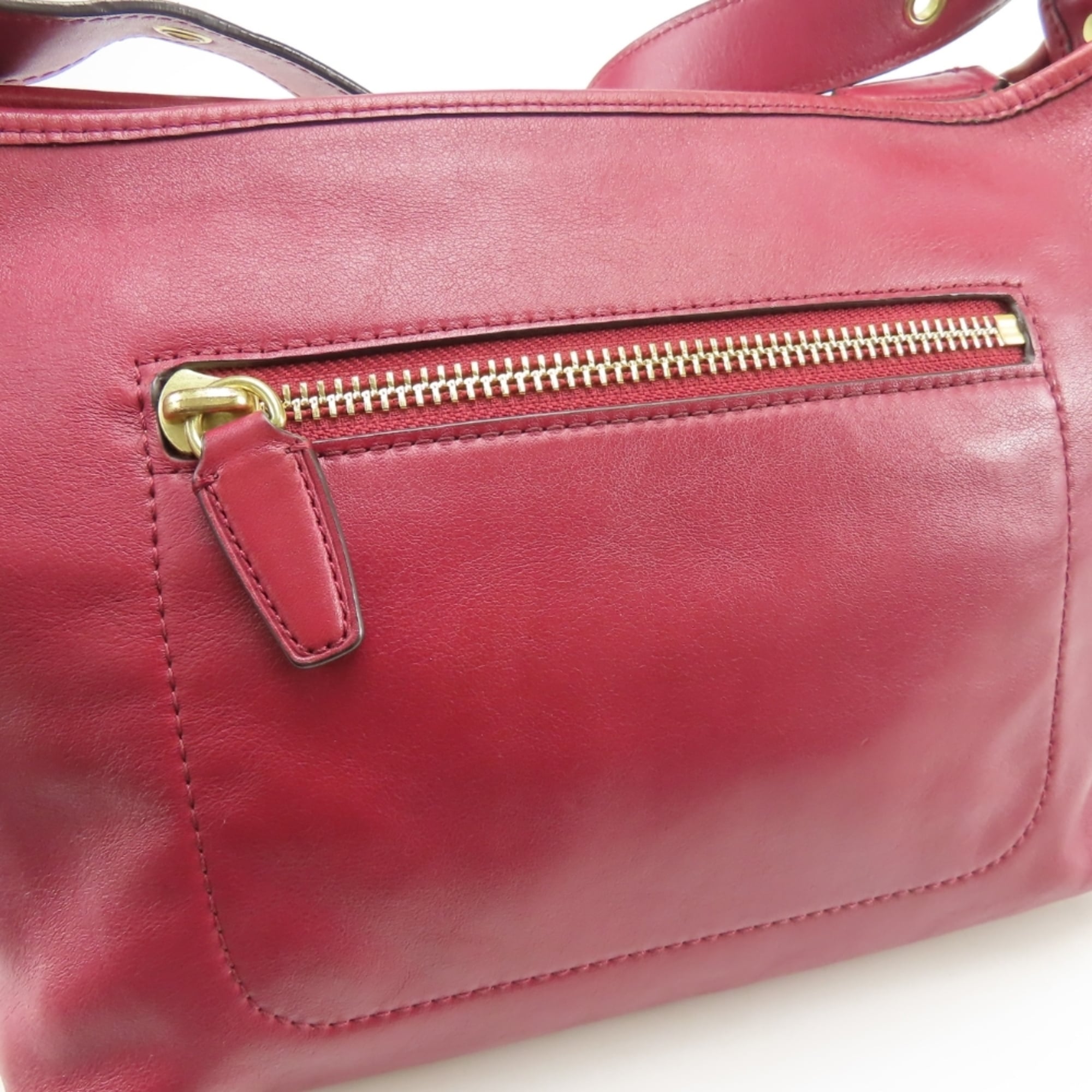 Coach Bordeaux Leather Shoulder Bag (Pre-Owned)