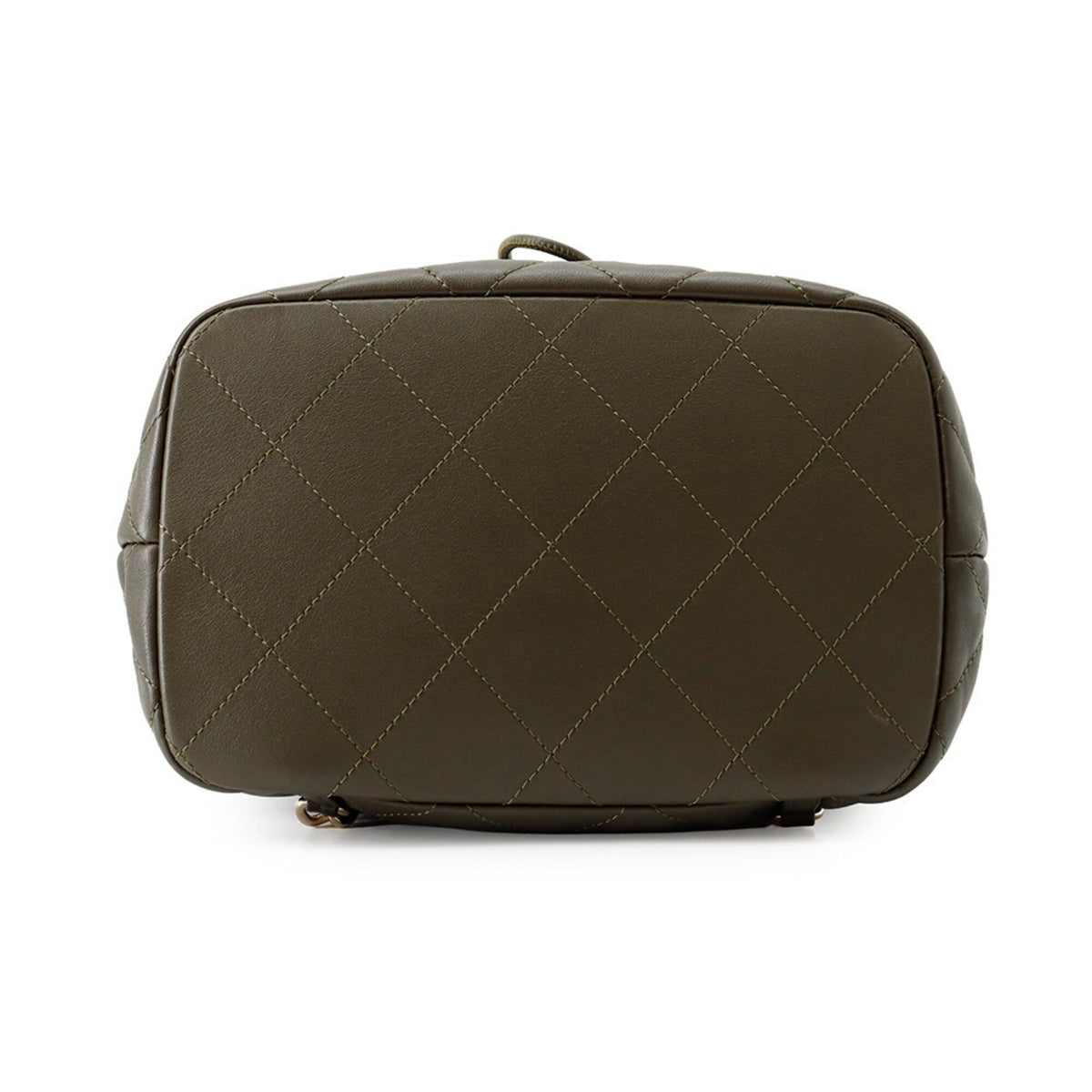 Chanel Matelasse Khaki Leather Handbag (Pre-Owned)