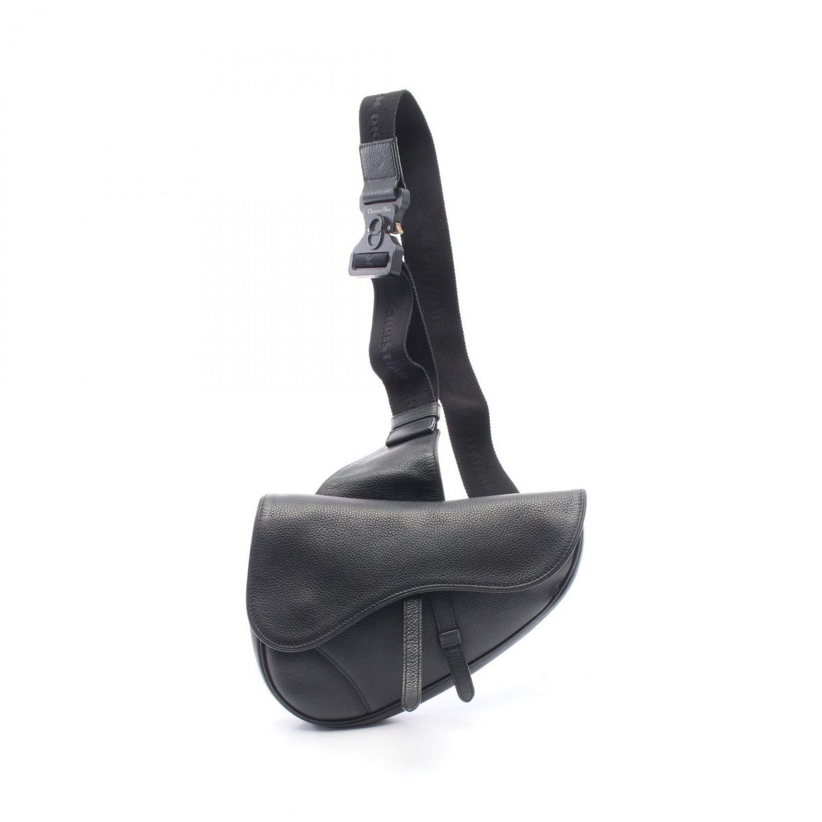 Christian Dior Black Leather Fanny Pack Sling Bag (Pre-Owned)