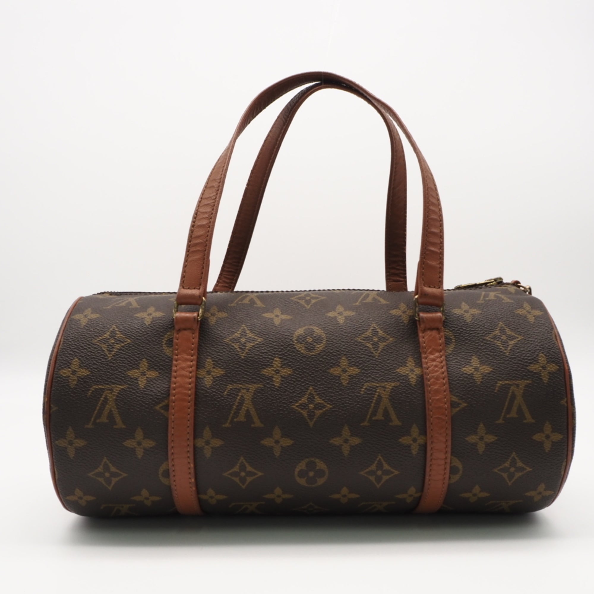 Louis Vuitton Monogram Beige Brown Coated Canvas Leather Handbag (Pre-Owned)