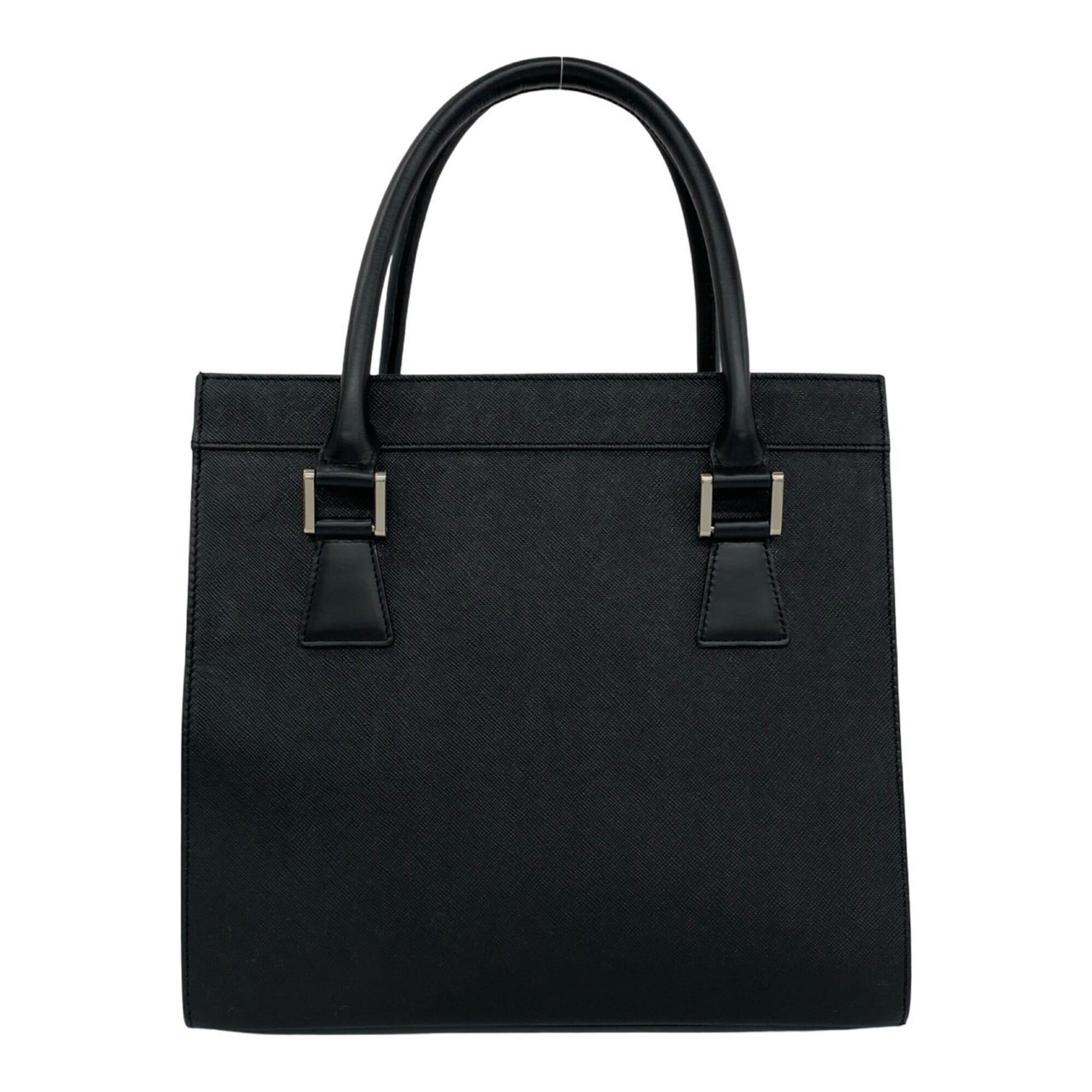 Burberry Black Leather Handbag Tote Bag (Pre-Owned)